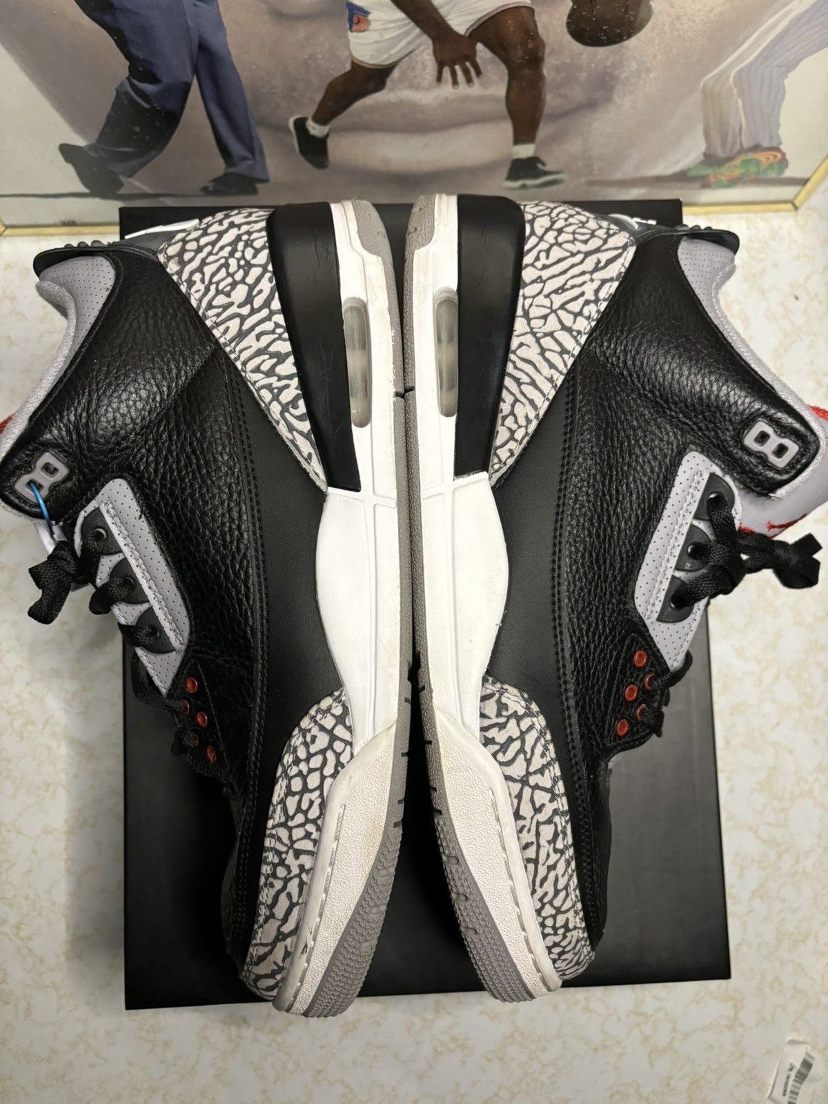 Jordan Brand Jordan 3 Retro Black Cement 2018 Size US 13 / EU 46 - 4 Thumbnail