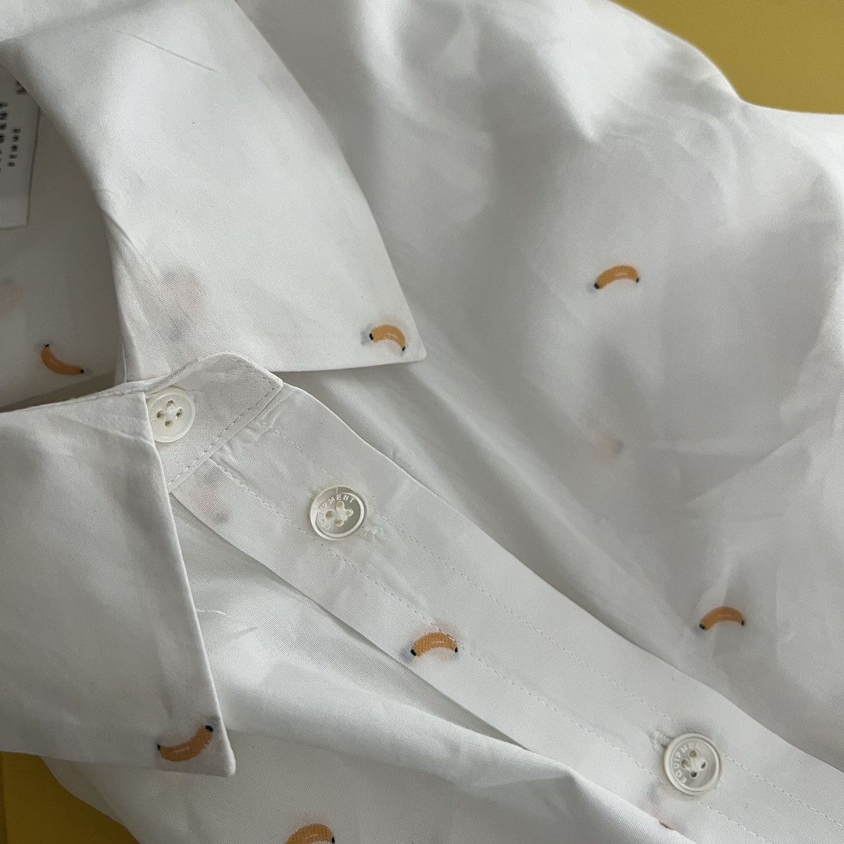 Equipment Equipment Femme White Fruit Banana Embroidered Button Shirt Size S / US 4 / IT 40 - 8 Thumbnail