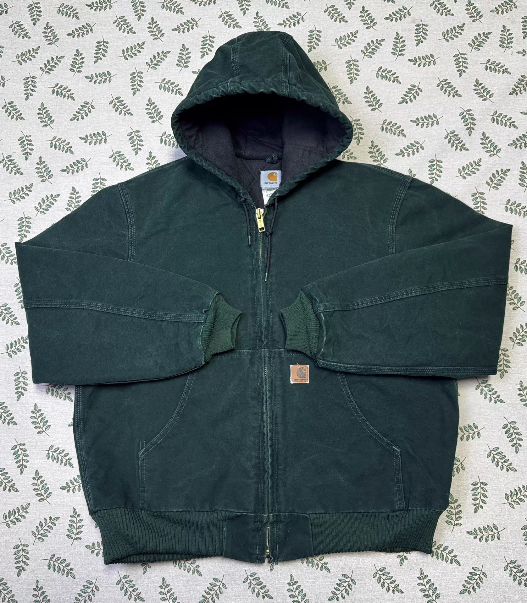 Carhartt Carhartt Vintage 03 J130 Spruce Green L Hooded Work Jacket Size US L / EU 52-54 / 3 - 1 Thumbnail