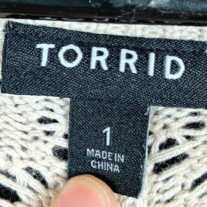 Torrid Torrid Womens Sweater Cream V Neck Pullover Open Knit Cotton Blend 1 Size XS / US 0-2 / IT 36-38 - 6 Thumbnail