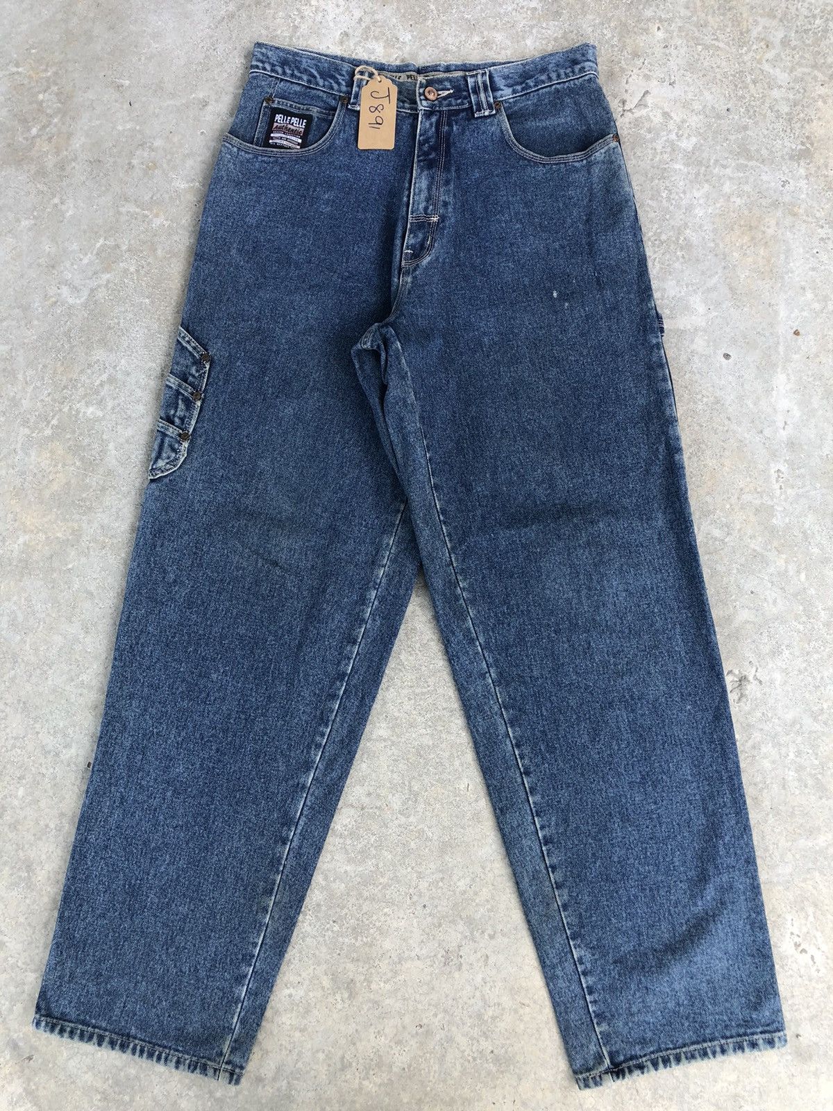 Marc Buchanan Pelle Pelle Embroidered Logo Baggy Carpenter Distressed Size US 33 - 2 Thumbnail
