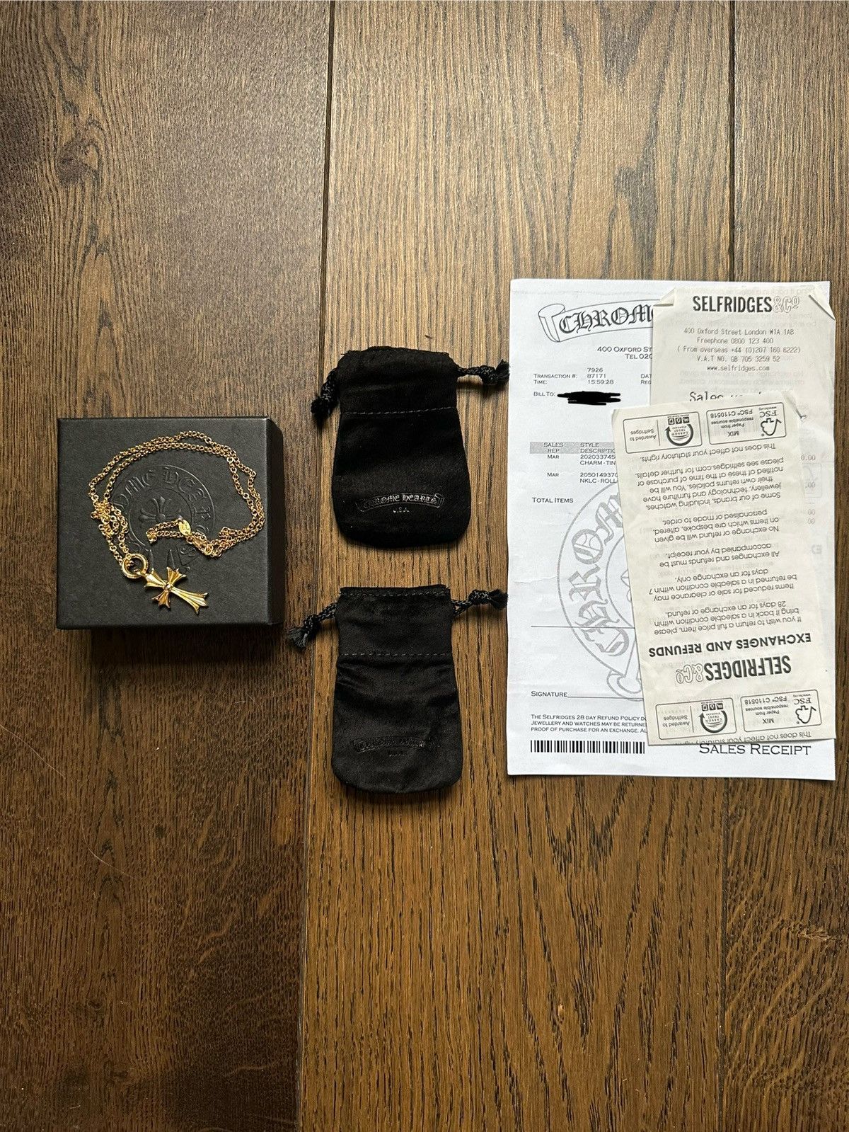 Chrome Hearts Iconic 22KT Tiny CH Cross and Roll Chain Size ONE SIZE - 8 Thumbnail