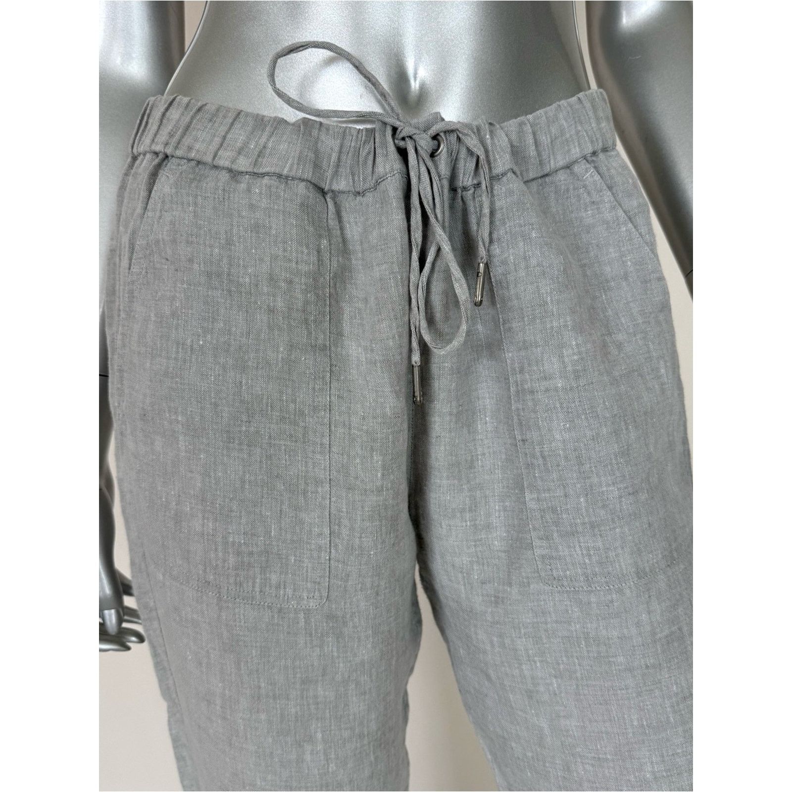 Saks Fifth Avenue Saks Fifth Avenue women grey linen pants size M Size 28" / US 6 / IT 42 - 2 Thumbnail