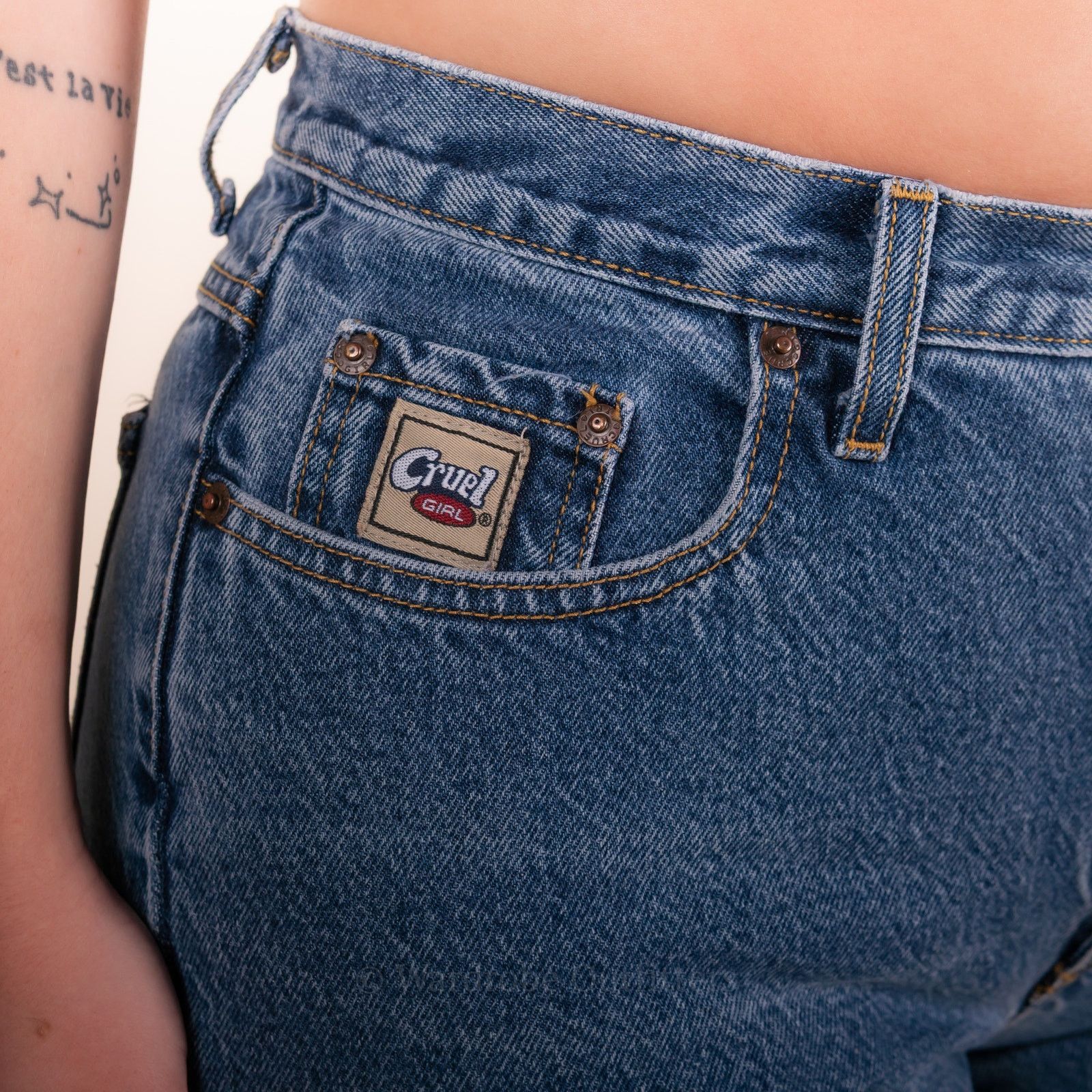 Vintage Vintage 90s Blue Jeans by Cruel Girl - 9 Size 29" - 3 Thumbnail