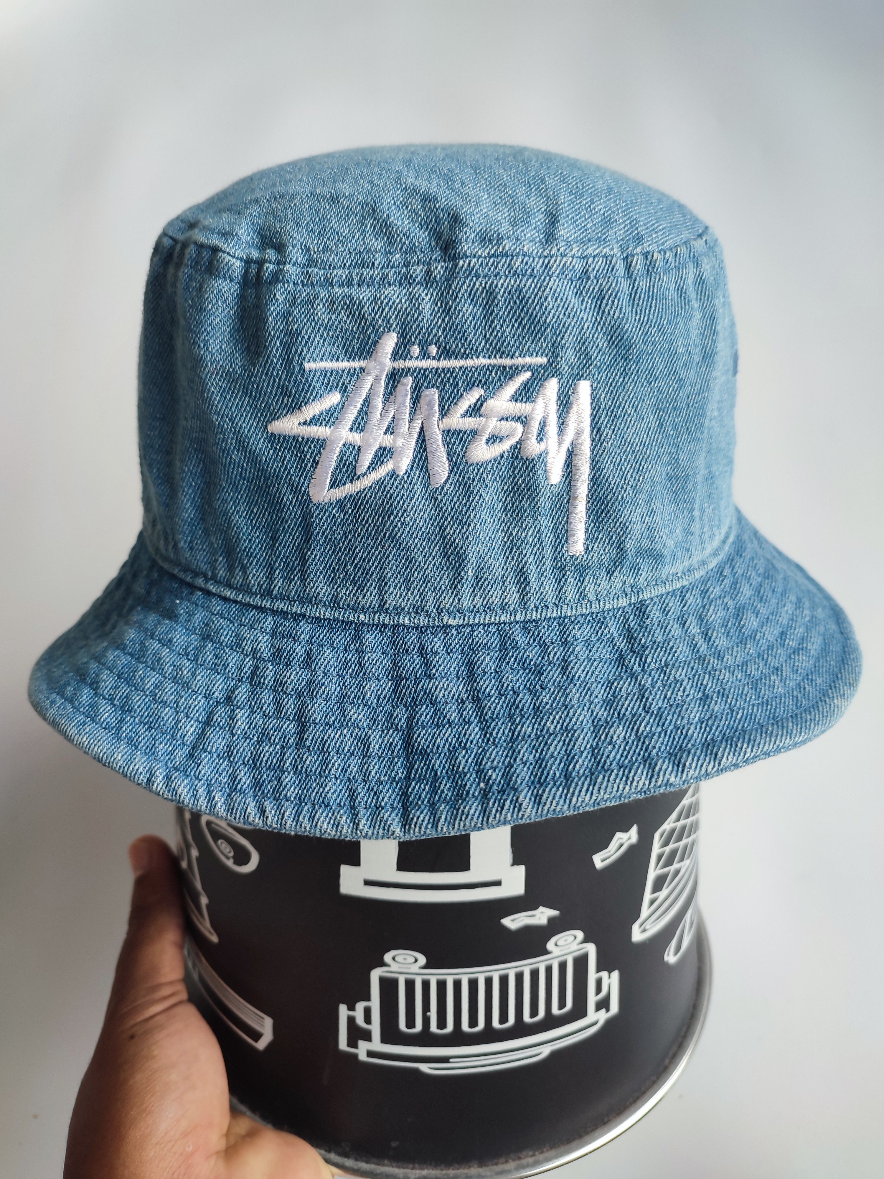Stussy STUSSY X STREETWEAR DENIM BUCKET HAT Size ONE SIZE - 1 Thumbnail