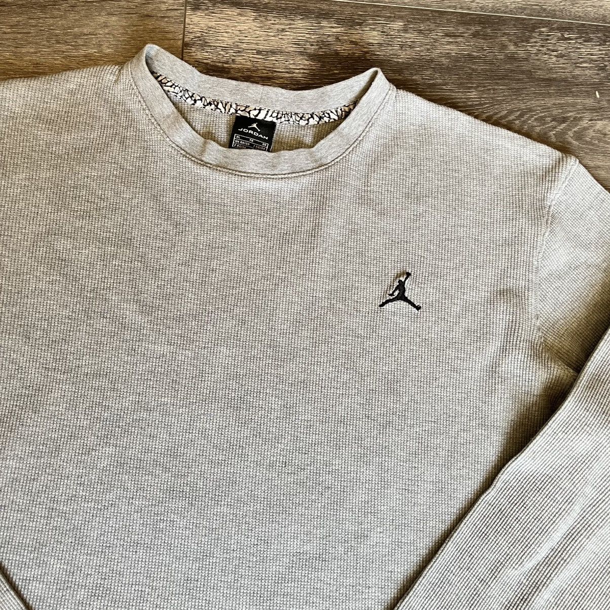 Jordan Brand Vintage Y2K Jordan Basic Logo Thermal Waffle Longsleeve Tee Size US XL / EU 56 / 4 - 2 Thumbnail