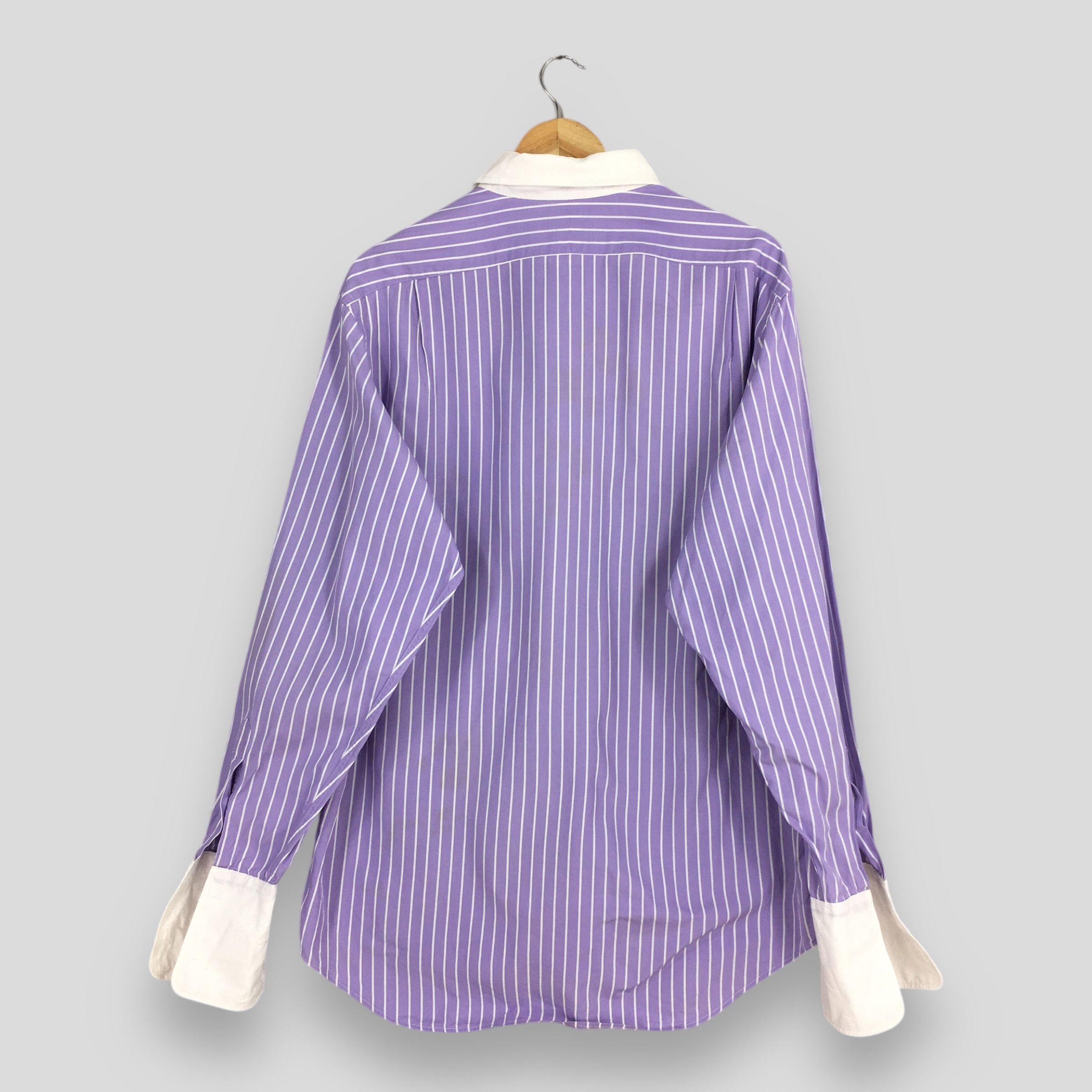 Polo Ralph Lauren Polo Ralph Lauren Purple Label Vertical Striped Shirt Size US XL / EU 56 / 4 - 7 Thumbnail