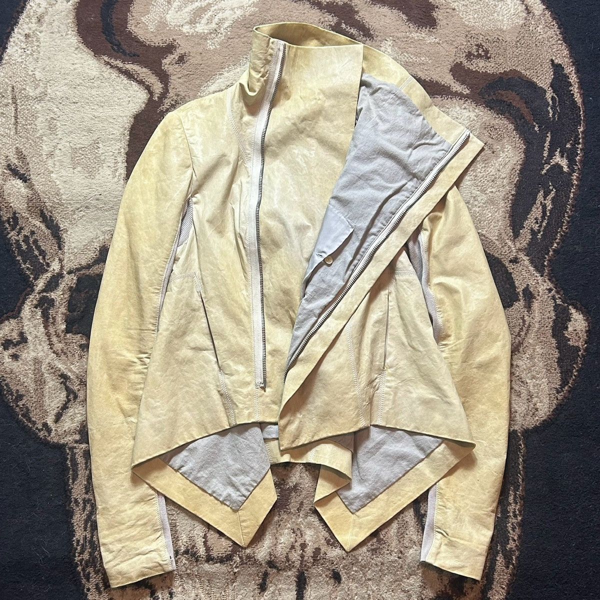 Rick Owens Rick Owens SS12 Naska High Neck Pearl Biker Jacket Size US M / EU 48-50 / 2 - 2 Thumbnail
