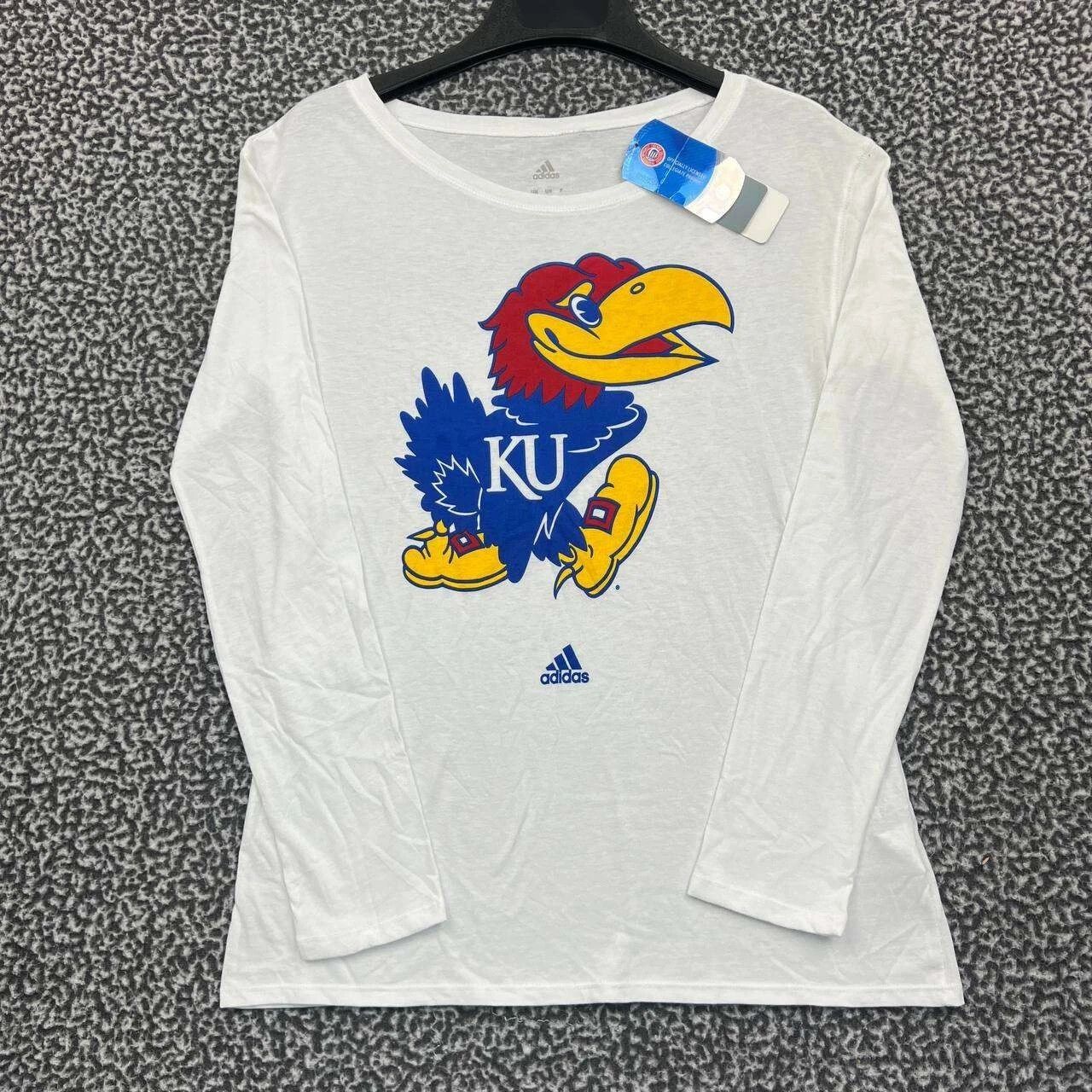 Adidas Kansas Jayhawks Shirt Adidas Long Sleeve Round Neck New S Size S / US 4 / IT 40 - 1 Thumbnail