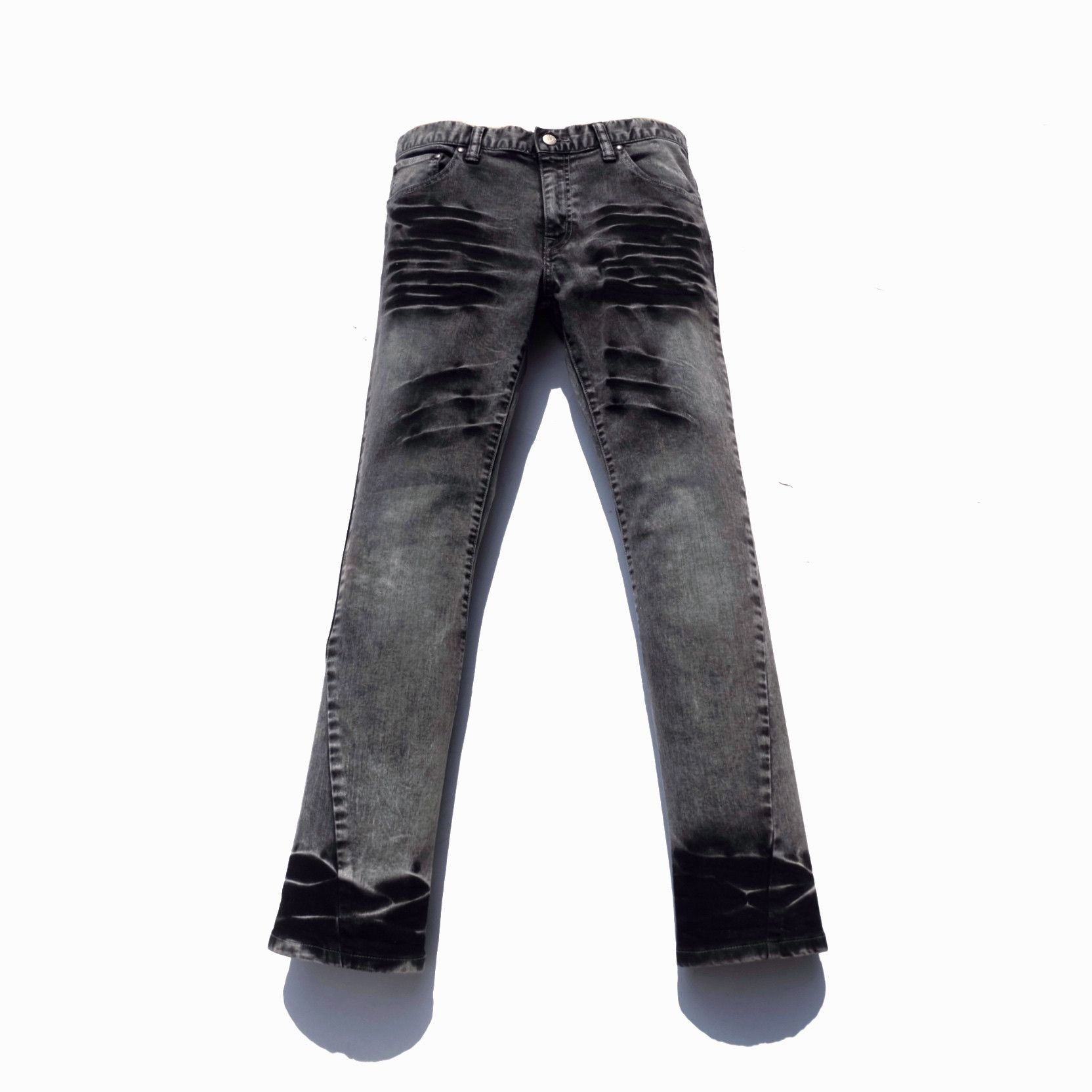 image of Ppfm x Tornado Mart Spiral Washed Flared Jeans in Washed Black, Men's (Size 31)