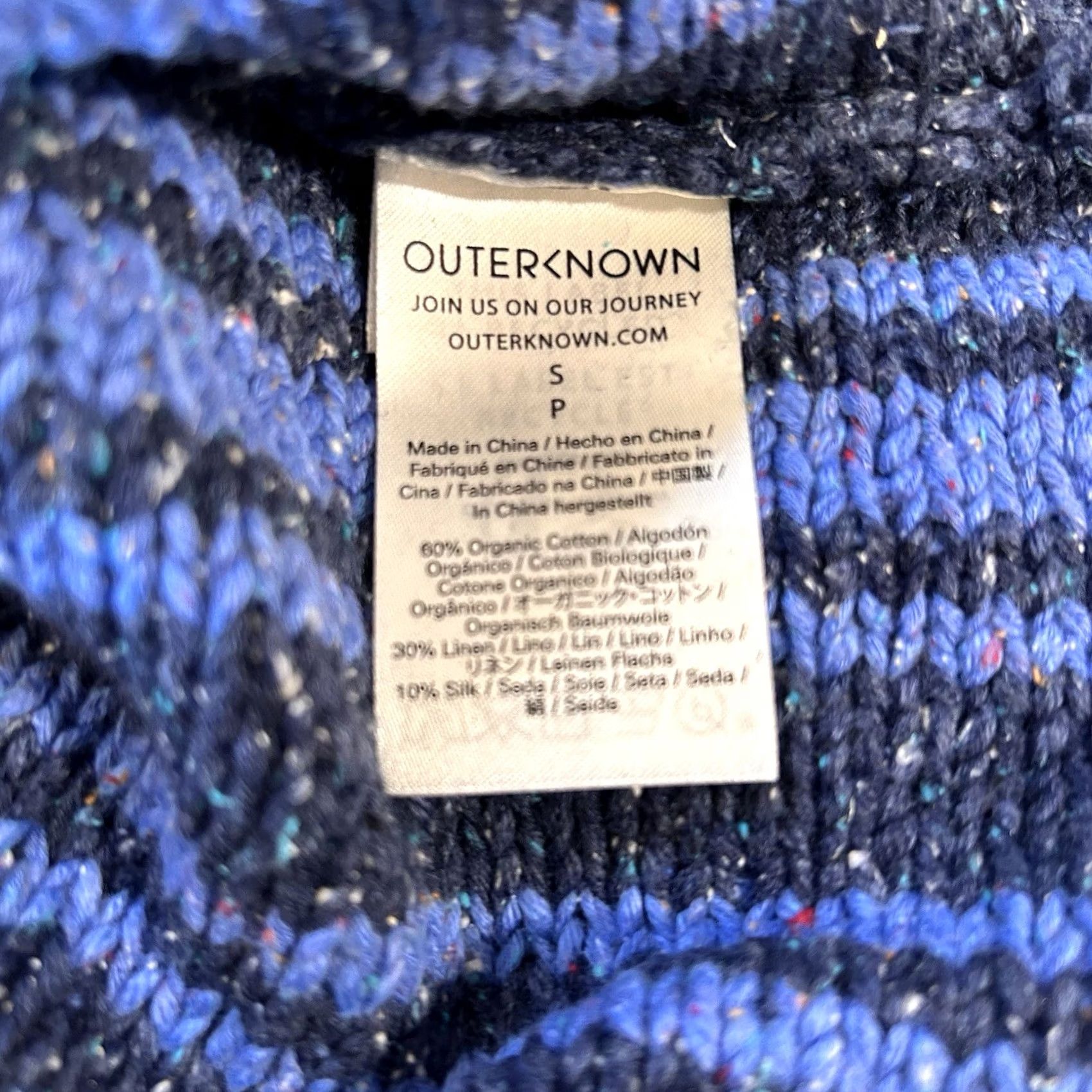 Outerknown Outerknown Hana Hoodie Sweater Women's Small Blue Kilim Paz Stripe Size S / US 4 / IT 40 - 5 Thumbnail