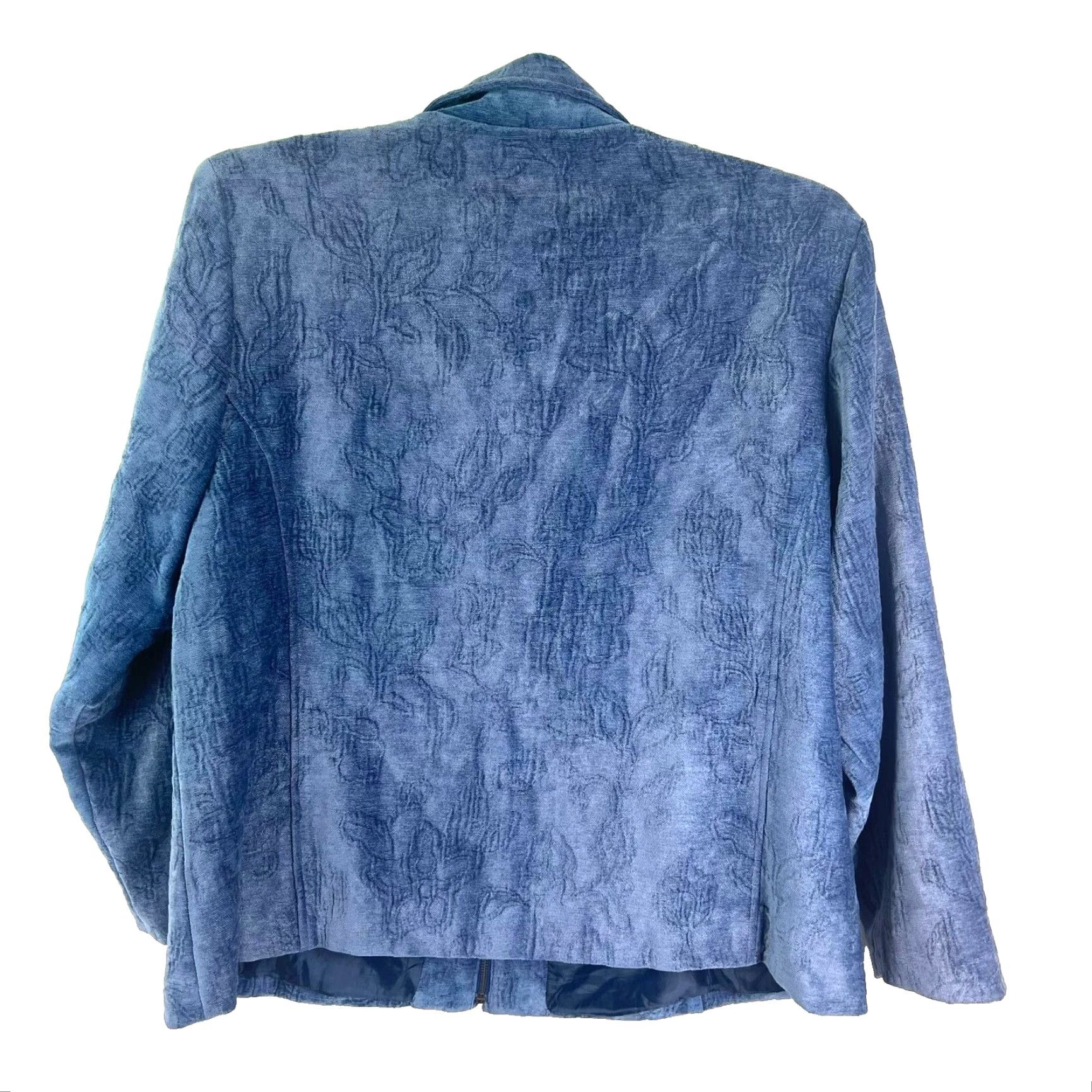 Vintage VINTAGE Susan Graver Blazer Womens 1X Blue Floral Tapestry Textured Jacket Size XL / US 12-14 / IT 48-50 - 3 Thumbnail