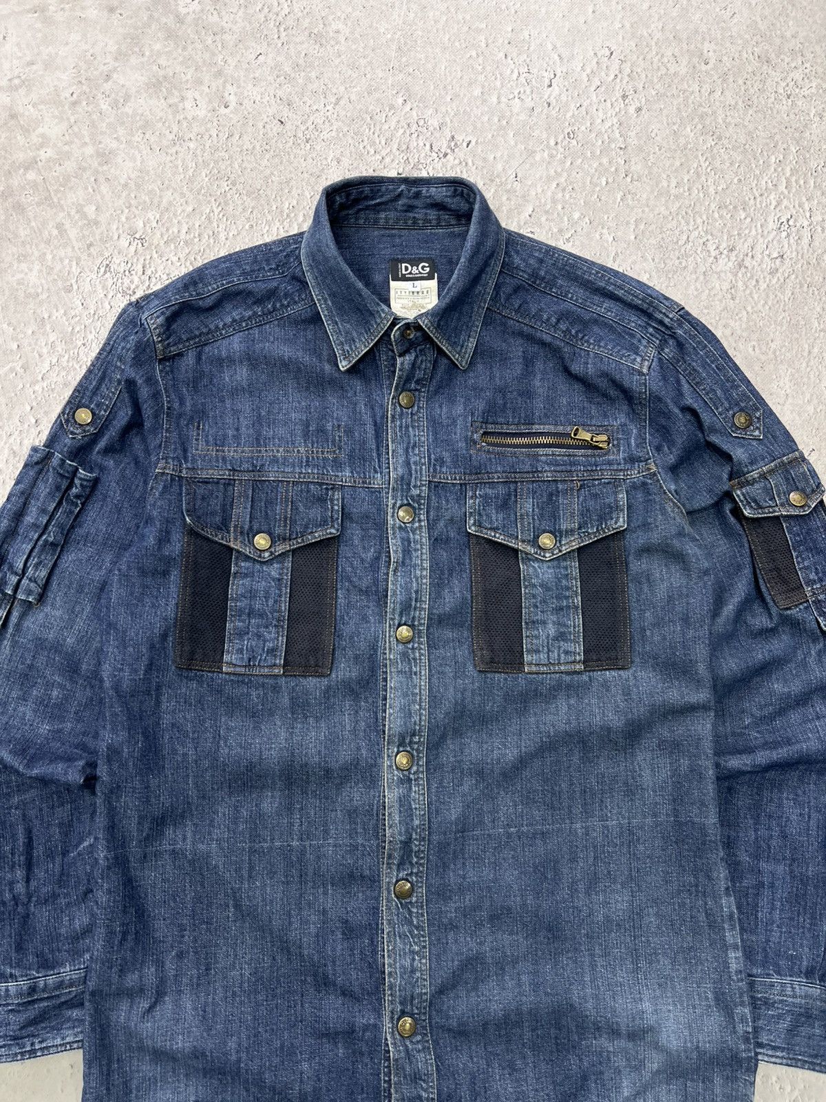 Dolce & Gabbana Vintage Dolce&Gabbana Monogram CARGO Longsleeve SHIRT Size US L / EU 52-54 / 3 - 3 Thumbnail