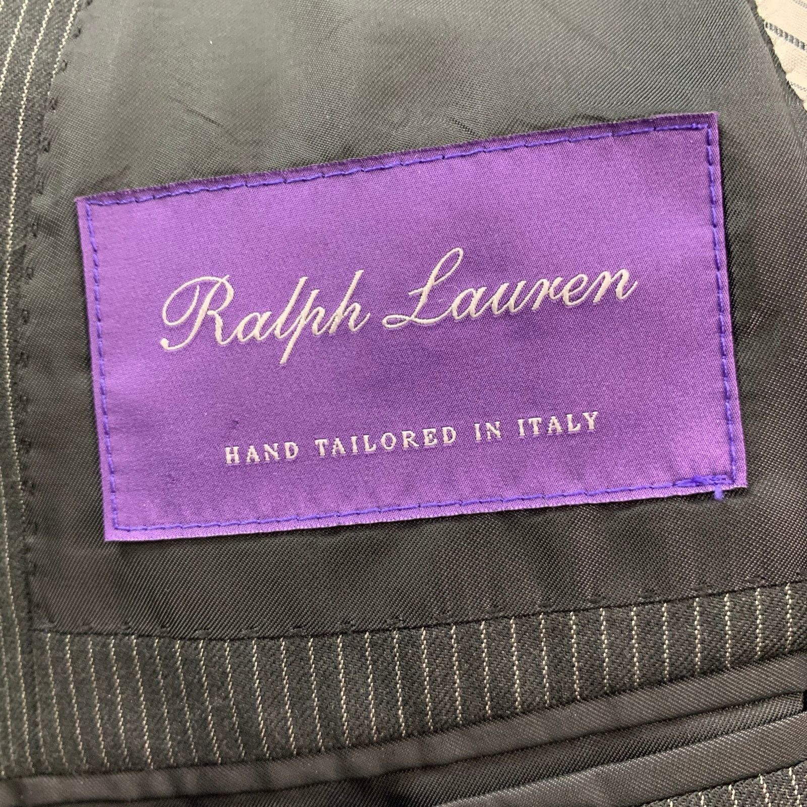 Ralph Lauren RALPH LAUREN Black Grey Pinstripe Wool Single Breasted Sport Size 38R - 4 Thumbnail