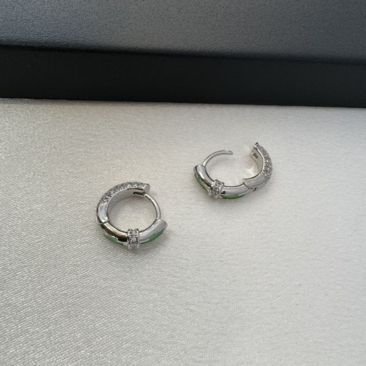 Other 14mm CZ Small Hoop Earrings for Men Women Size ONE SIZE - 4 Thumbnail