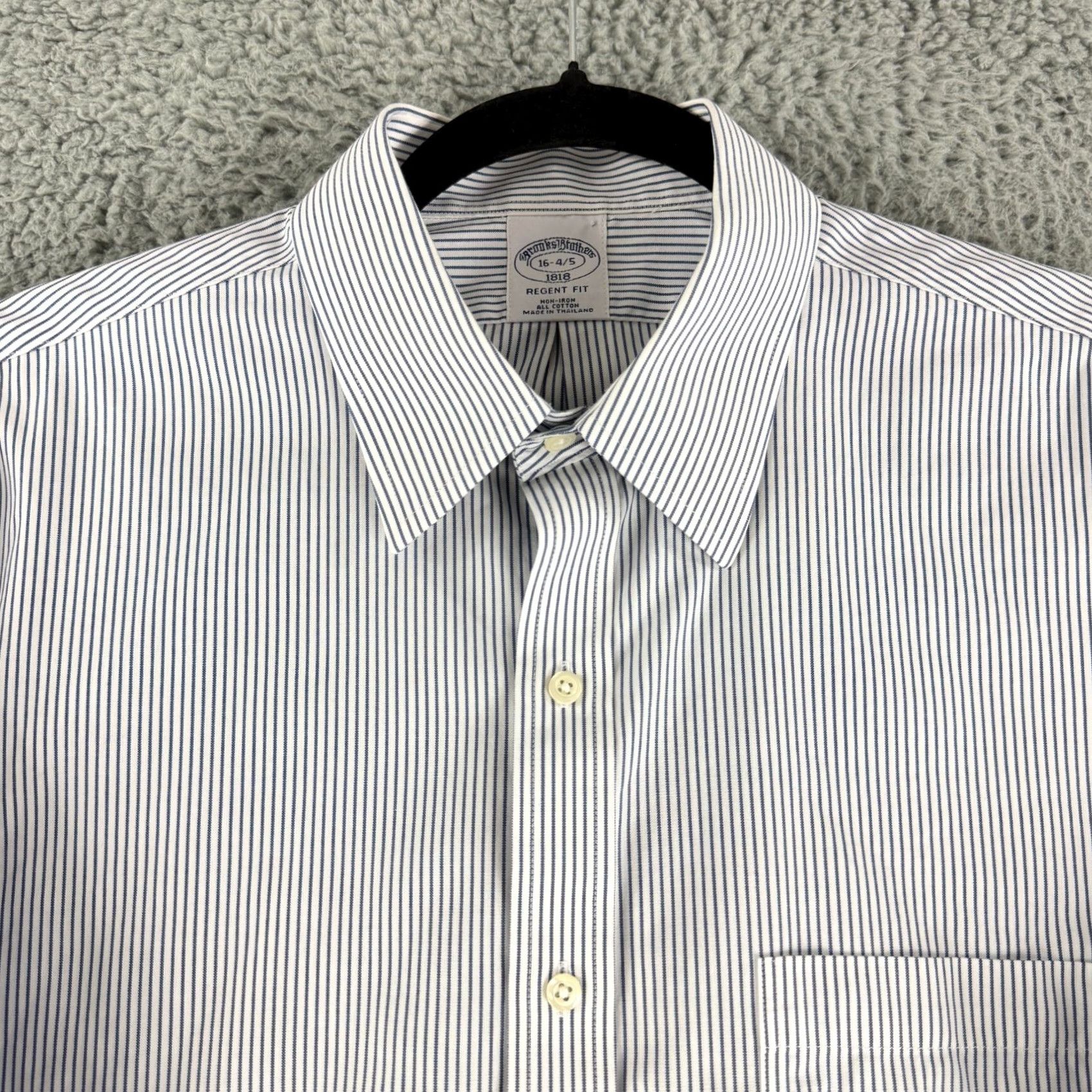 Brooks Brothers Brooks Brothers 1818 Button-Up Dress Shirt Mens Large Blue White Stripe Regent Shirt Size 42R - 2 Thumbnail