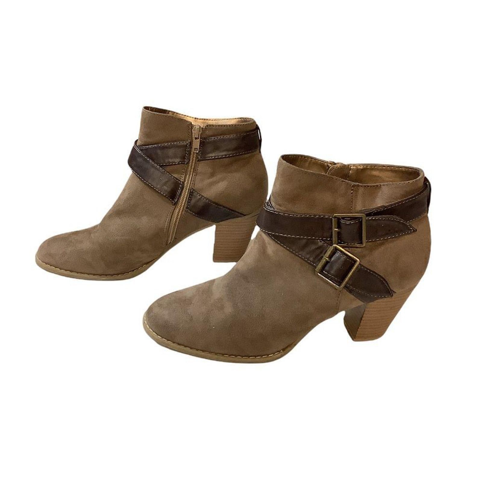 Report Collection Boho Minimalist Taupe Faux Suede Ankle Booties Report 8.5 Size US 8.5 / IT 38.5 - 5 Thumbnail