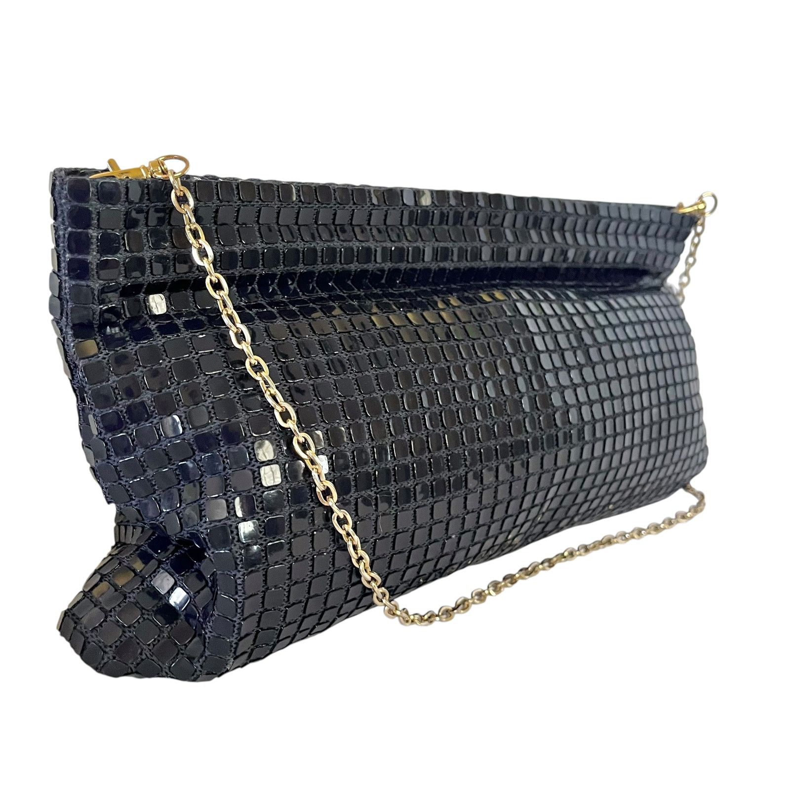 Vintage Vintage Lumured Navy Blue Luma Mesh Frame Crossbody Clutch Size ONE SIZE - 8 Thumbnail
