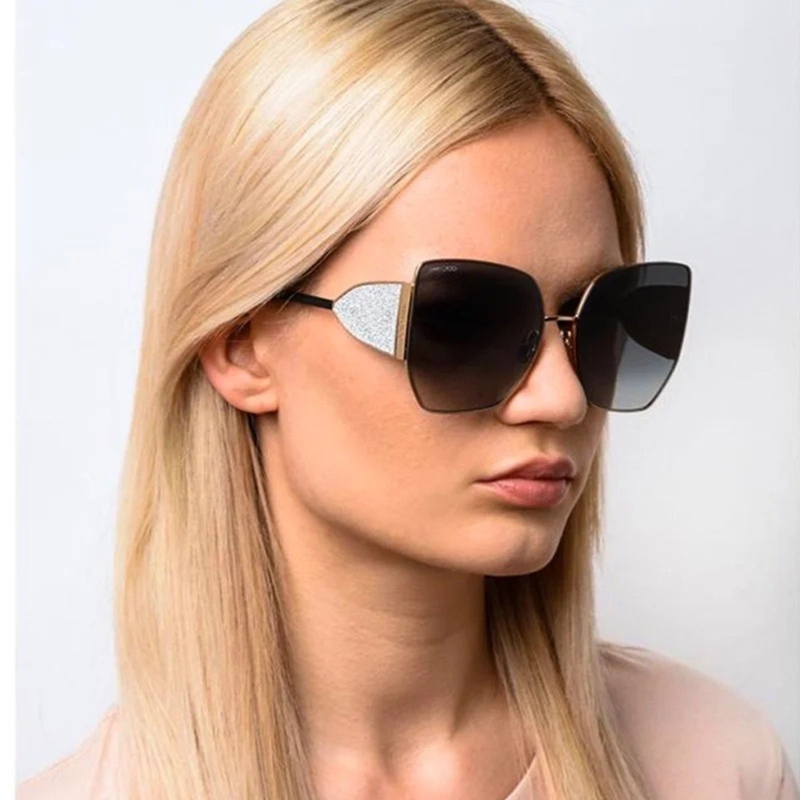 Jimmy Choo NEW JIMMY CHOO River/S 2M2 Black Oversized Women Sunglasses Size ONE SIZE - 14 Thumbnail
