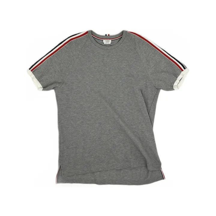 Thom Browne Thom Browne Gray Stripe Short Sleeve Polo -2507 Size US M / EU 48-50 / 2 - 8 Thumbnail