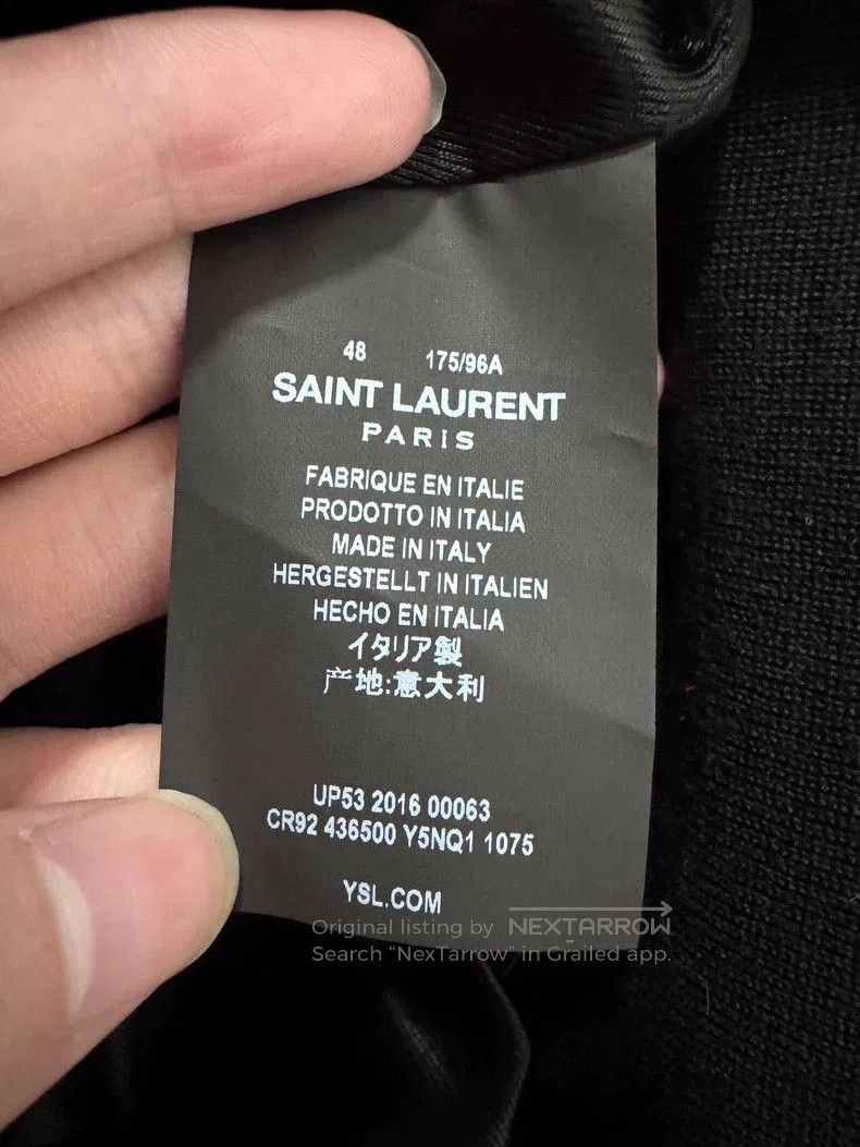 Saint Laurent Paris Saint Laurent Leather Jacket with Rhinestones. Size US L / EU 52-54 / 3 - 7 Thumbnail