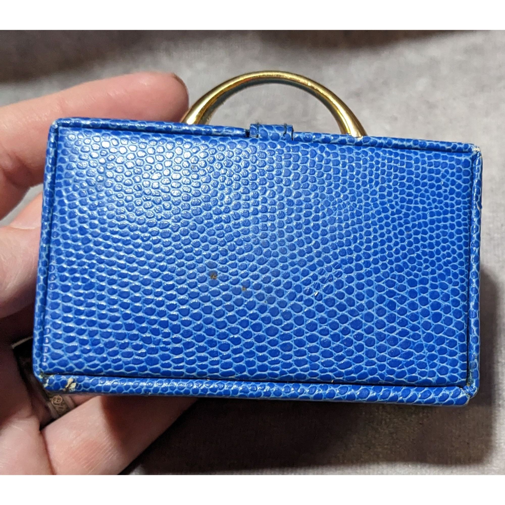 Other Mini Blue Faux Snake Travel Trunk With Mirror Size ONE SIZE - 7 Thumbnail