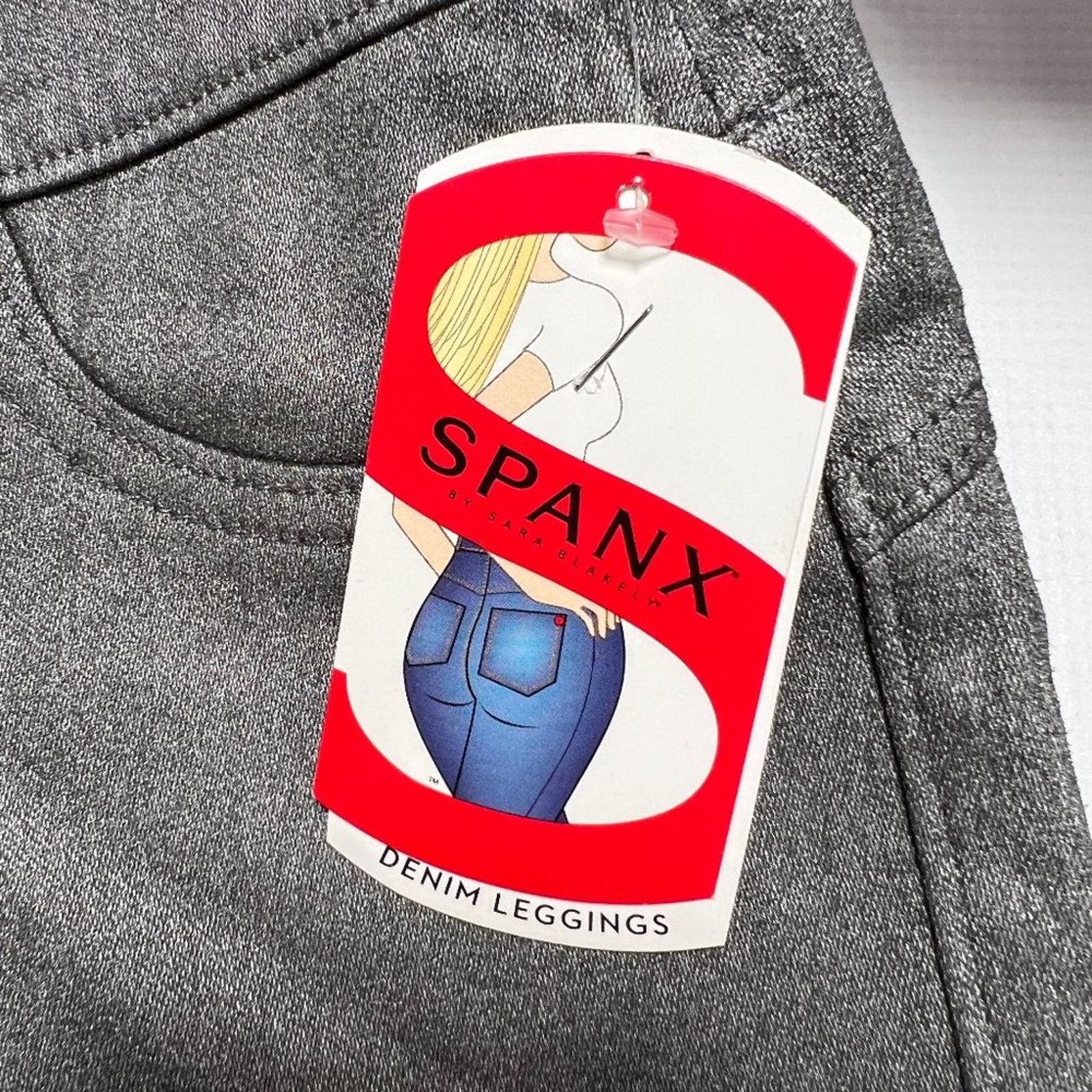 Spanx SPANX Solace Wax Denim Legging Pewter Gray Size L Size 28" / US 6 / IT 42 - 10 Thumbnail