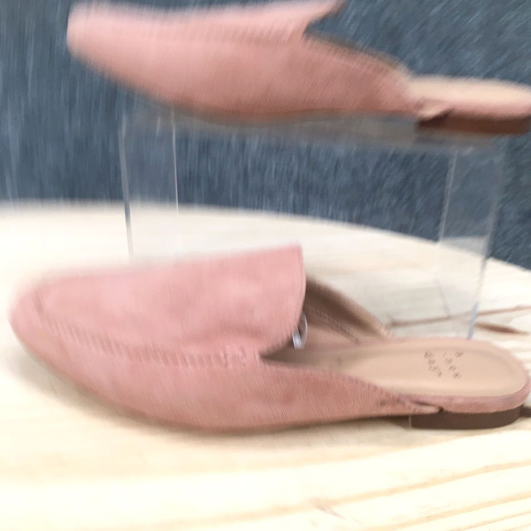 Vintage A New Day Mules Womens 6 Mabel Slip On Pink Suede Square Toe Casual Flats Size US 6 / IT 36 - 2 Thumbnail