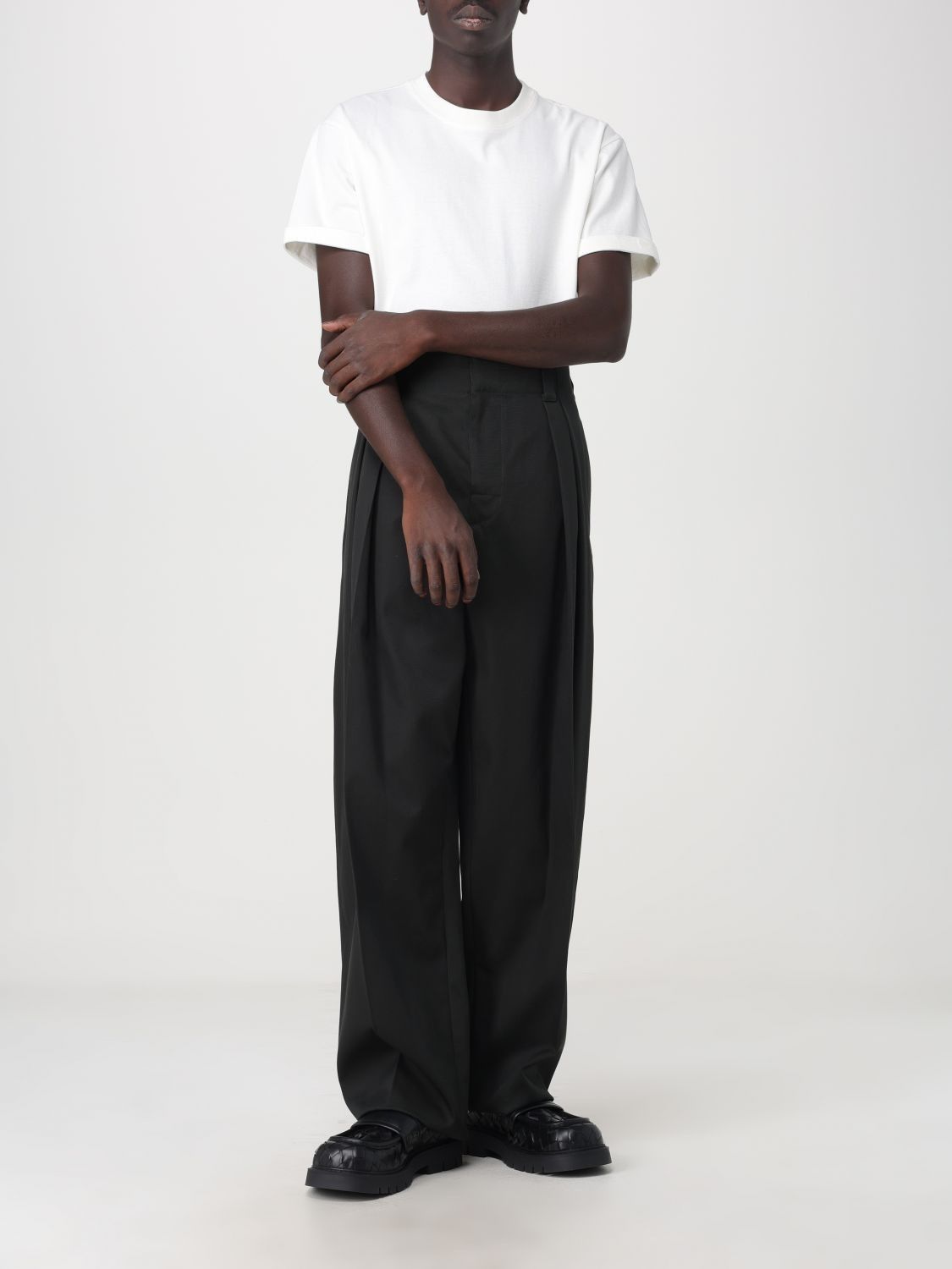 Bottega Veneta o1s1rm0725 Cotton Twill Pleated Pants in Black Size US 36 / EU 52 - 2 Thumbnail