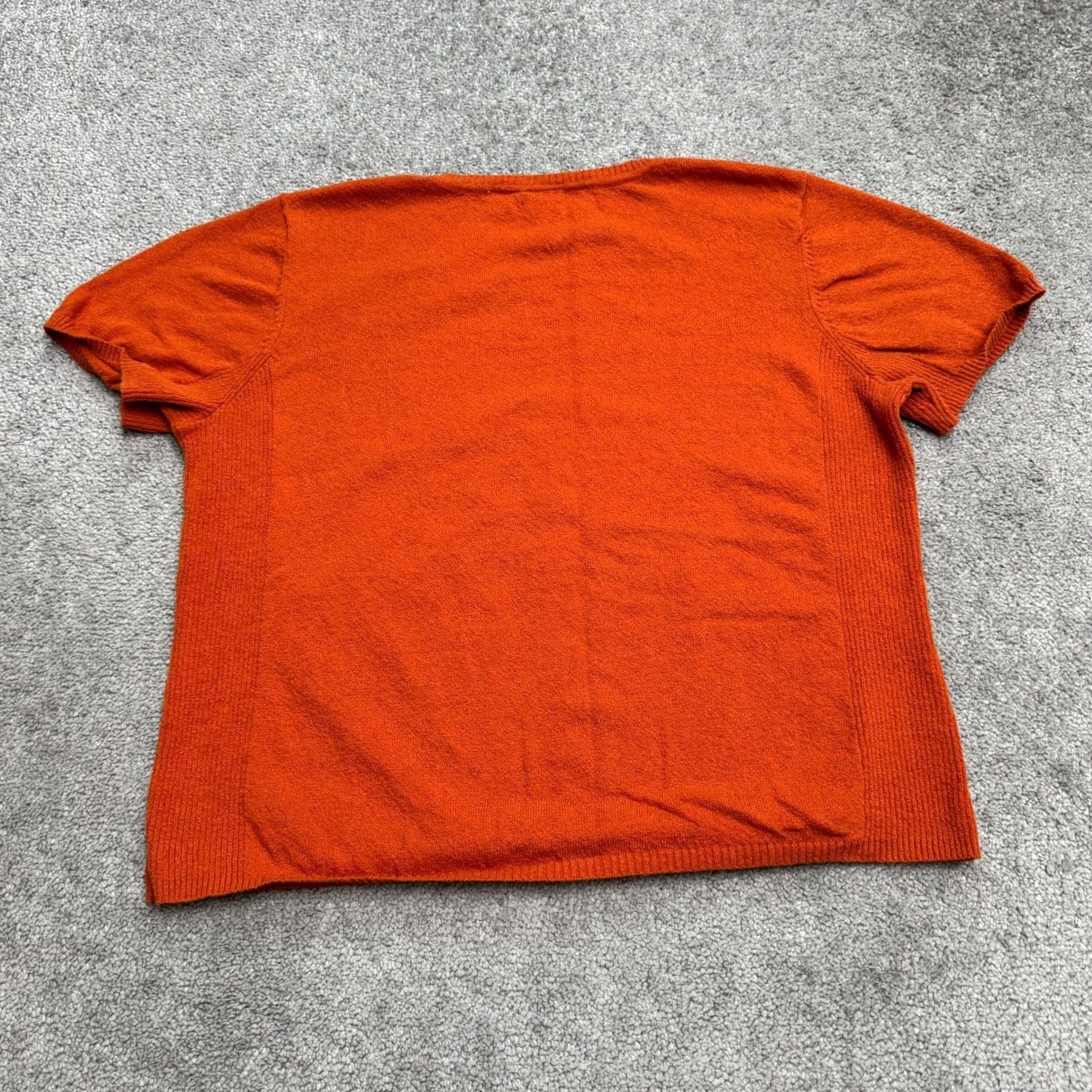 Liz Claiborne Liz Claiborne Short Sleeve Crew Neck Knit Sweater Womens XL Orange Pullover, All Seasons, Casual Size XL / US 12-14 / IT 48-50 - 2 Thumbnail