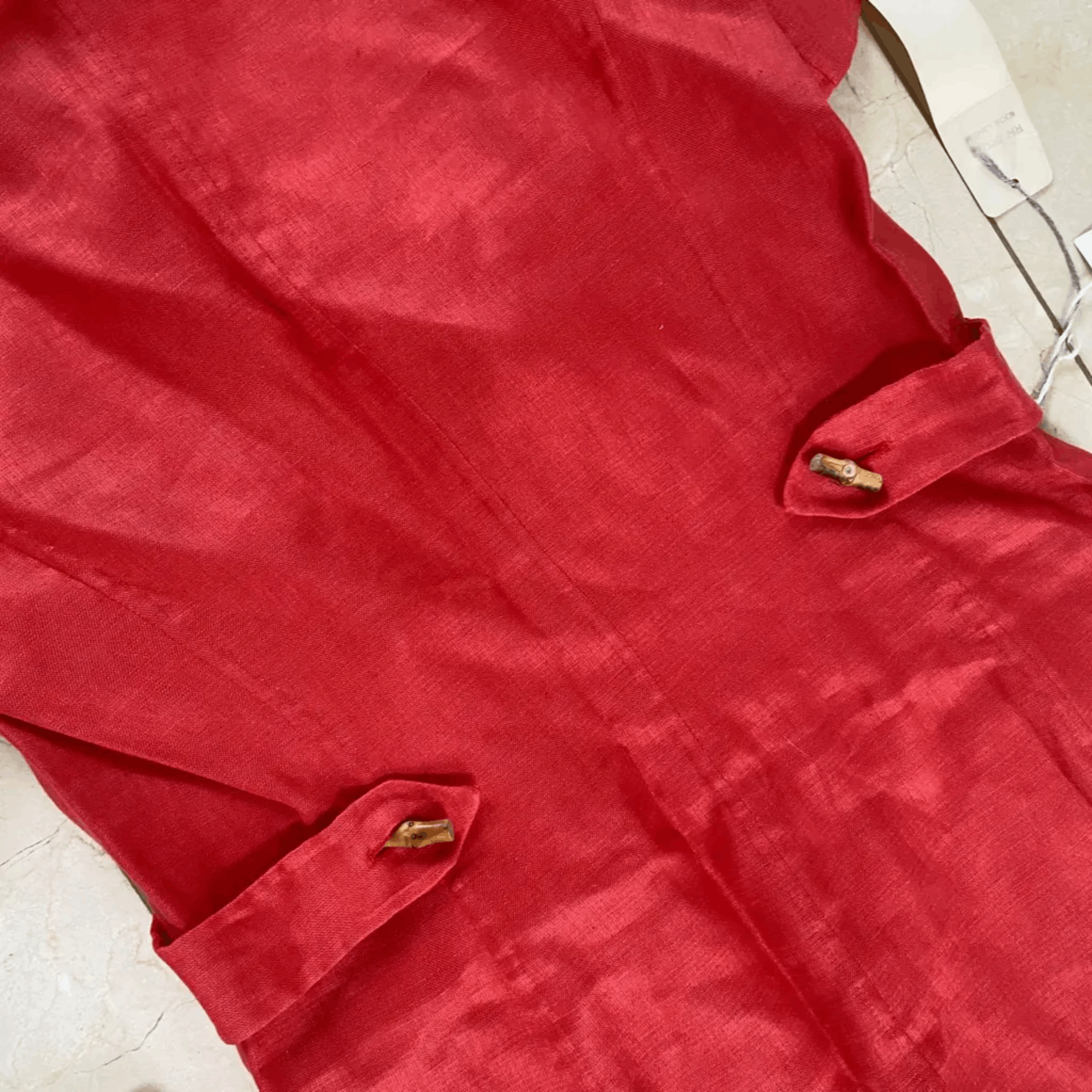 Oscar De La Renta Oscar De La Renta Red Linen Dress – Made in Italy – Size 8 Size M / US 6-8 / IT 42-44 - 2 Thumbnail