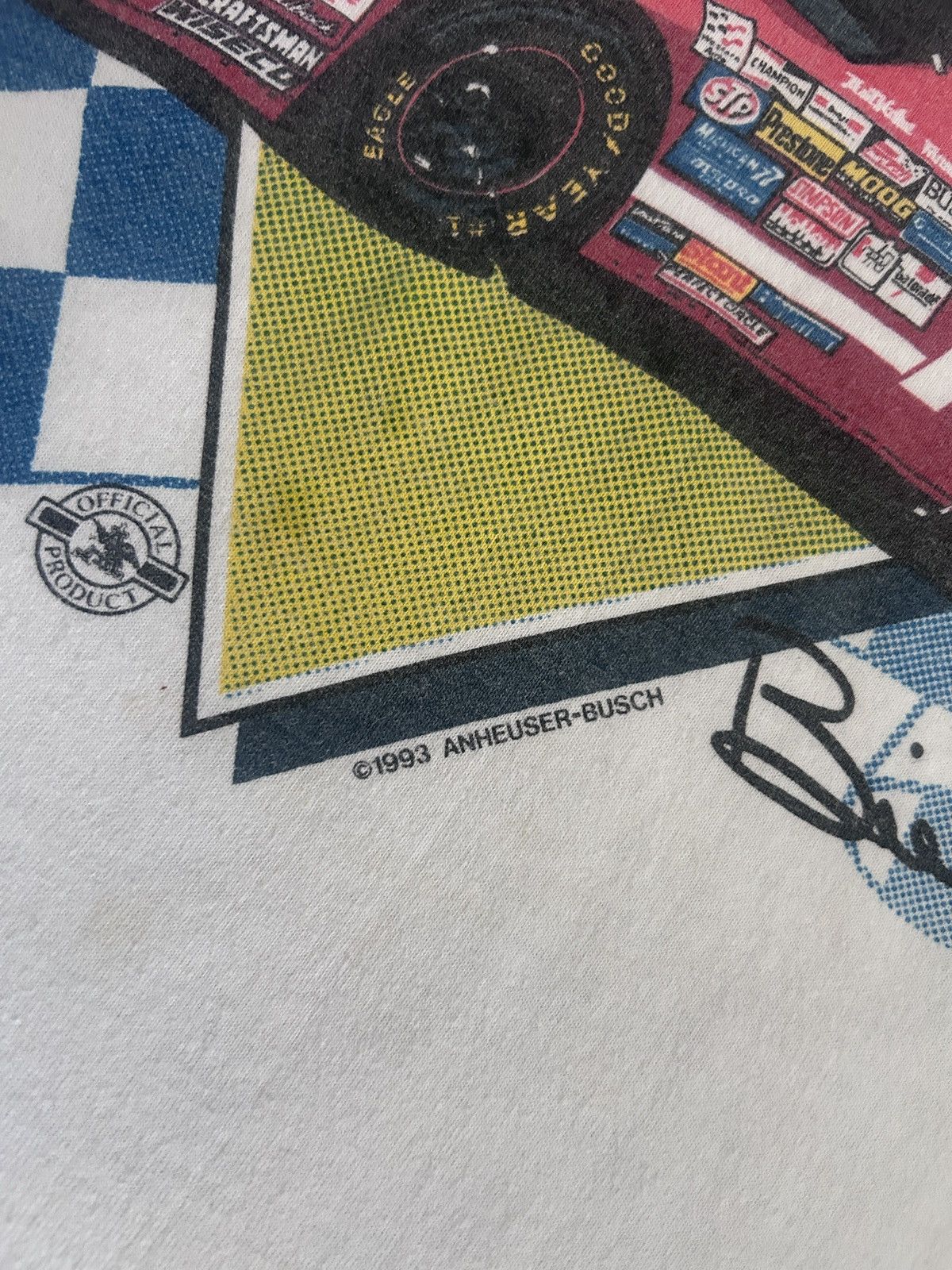 NASCAR Vintage 1993 Bill Elliott NASCAR T-Shirt Oneita Power 50 XL Size US XL / EU 56 / 4 - 4 Thumbnail
