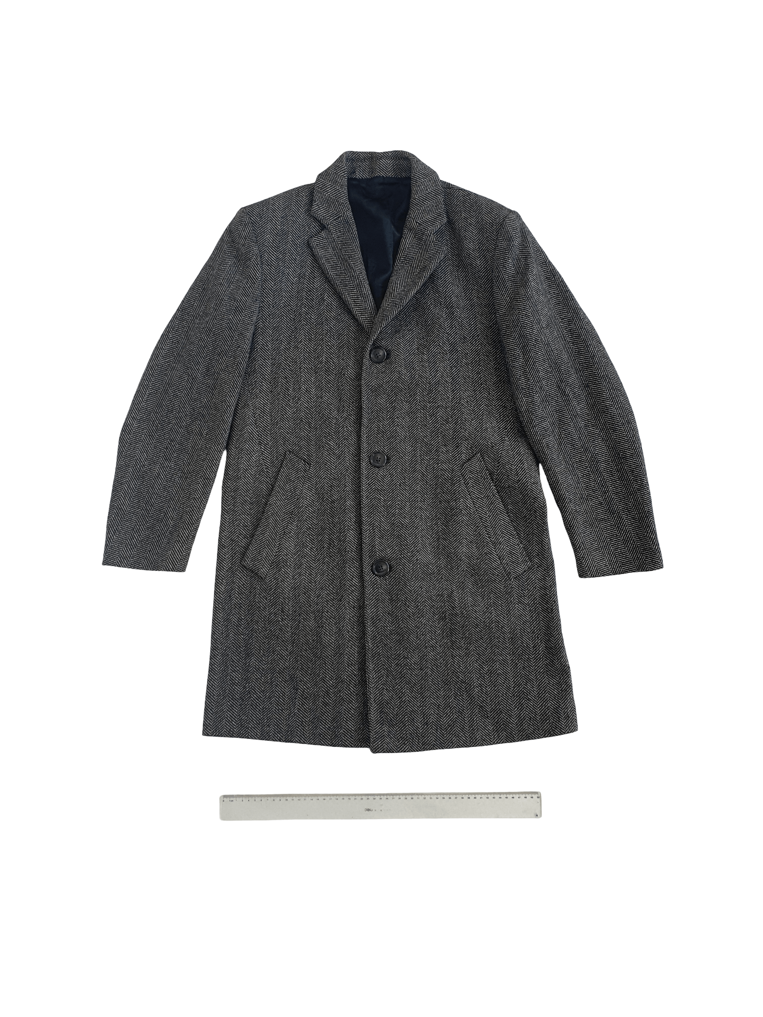 Karl Lagerfeld Tailored Coat Overcoat - Herringbone - Gray - Sz EU 50 Size US M / EU 48-50 / 2 - 1 Thumbnail