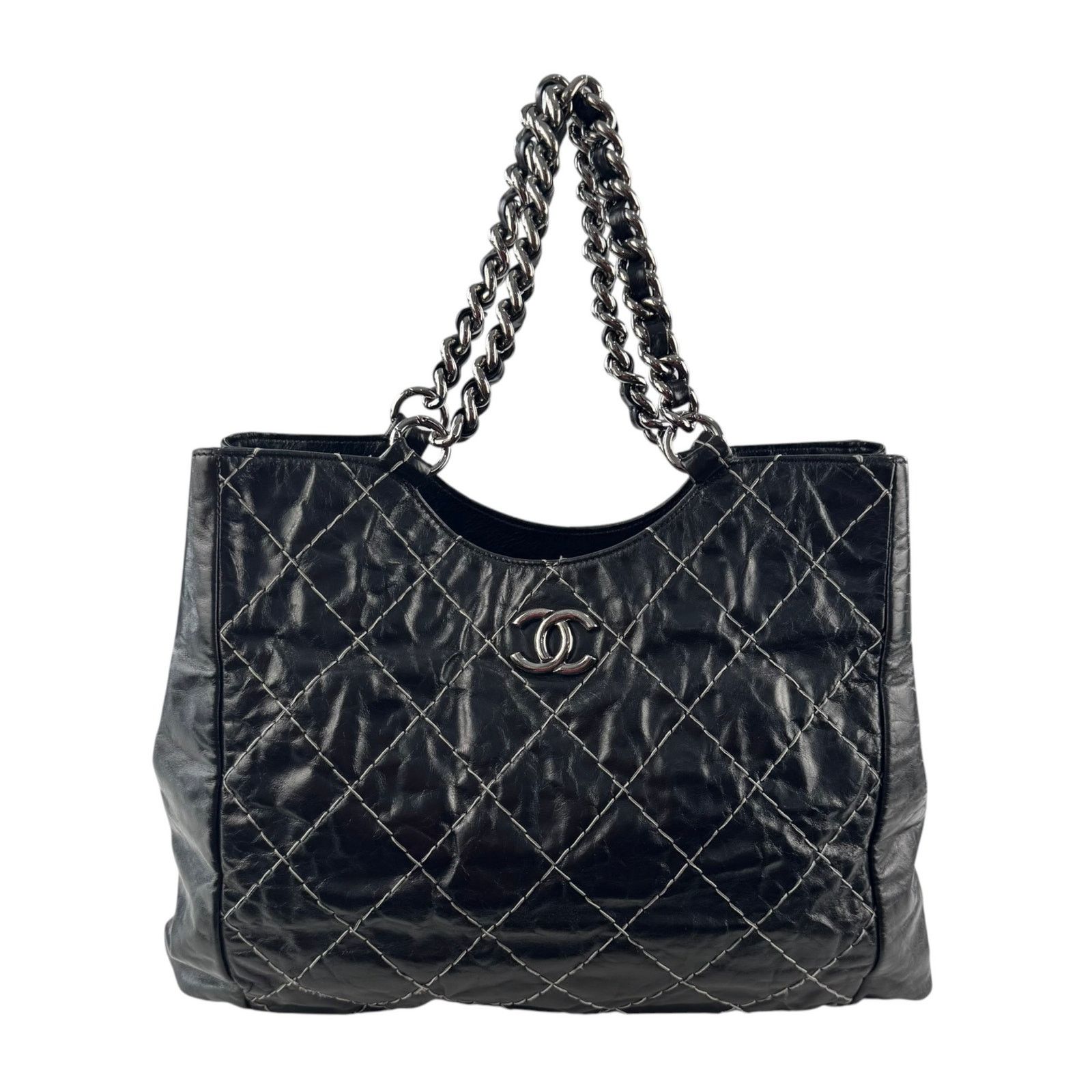 Chanel Chanel Glazed Leather Double Stitched Tote Bag Size ONE SIZE - 1 Thumbnail