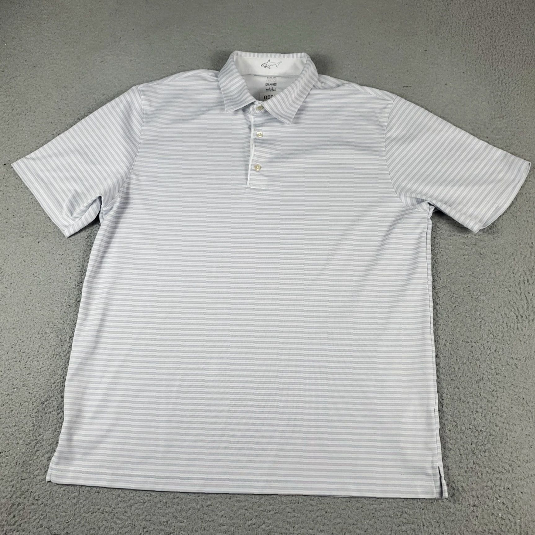 Vintage Greg Norman Polo Shirt Mens Size Large Gray Striped Golf Casual Short Sleeve Size US L / EU 52-54 / 3 - 2 Thumbnail