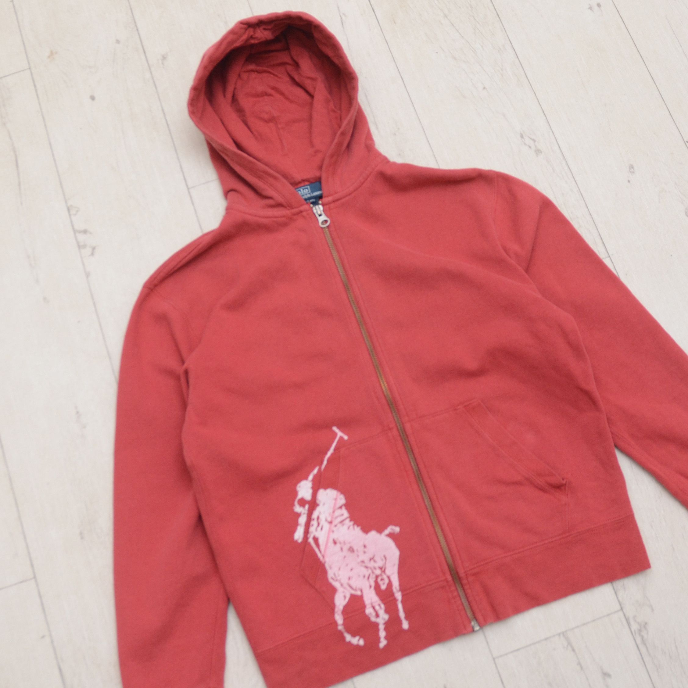 Polo Ralph Lauren Vintage Ralph Lauren Hoodie Women’s XS-S Red Zip-Up Big Pony Size S / US 4 / IT 40 - 2 Thumbnail