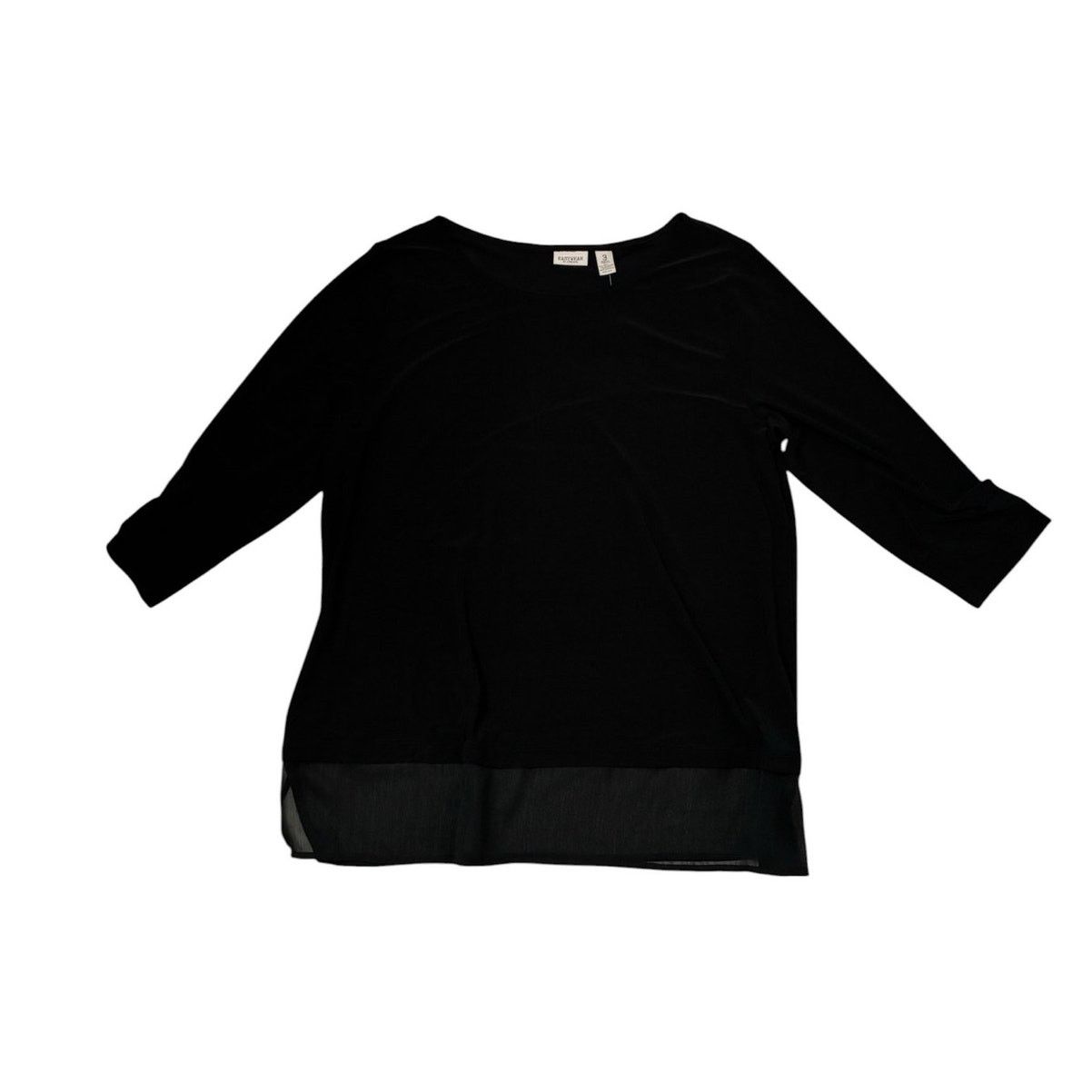Chicos Chico's Easywear Julie peplum 3/4" sleeve top NWT Size XXL / US 16-18 / IT 52-54 - 6 Thumbnail