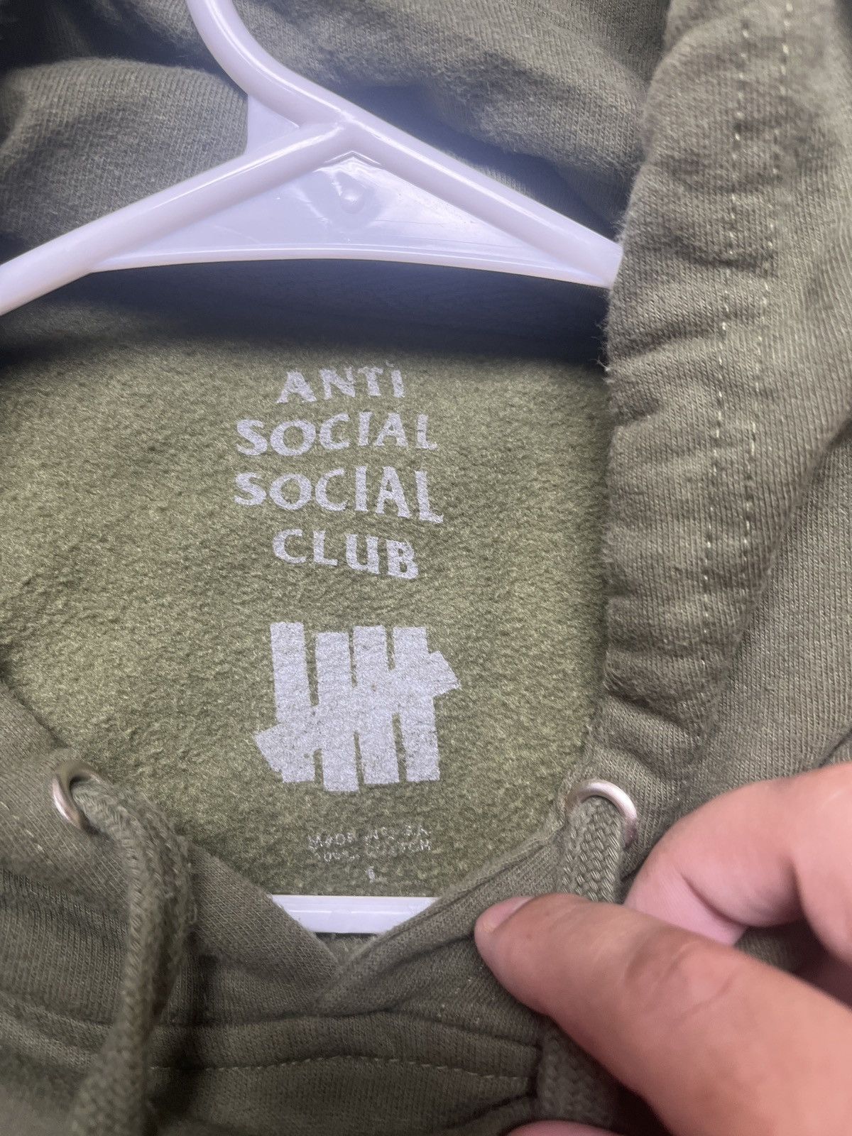 Anti Social Social Club × Undefeated ASSC x Undefeated Olive Hoodie Size US L / EU 52-54 / 3 - 5 Thumbnail