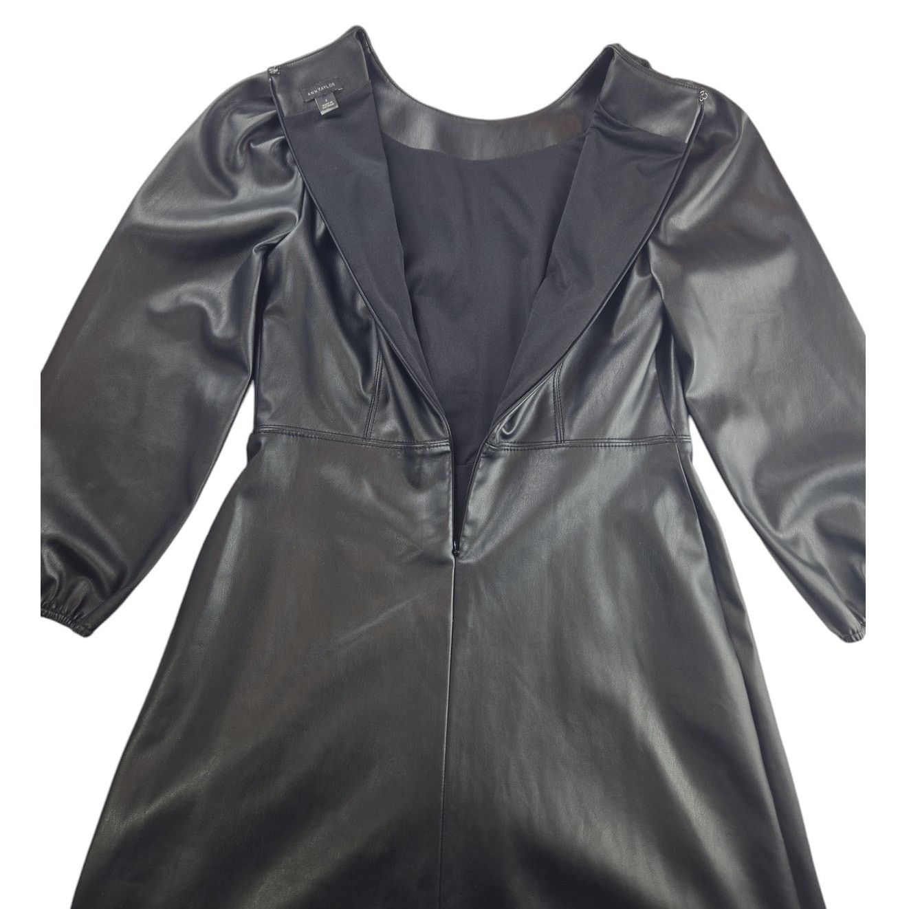 Ann Taylor Ann Taylor| Black, Faux Leather, Dress | Size 2 Size XS / US 0-2 / IT 36-38 - 5 Thumbnail