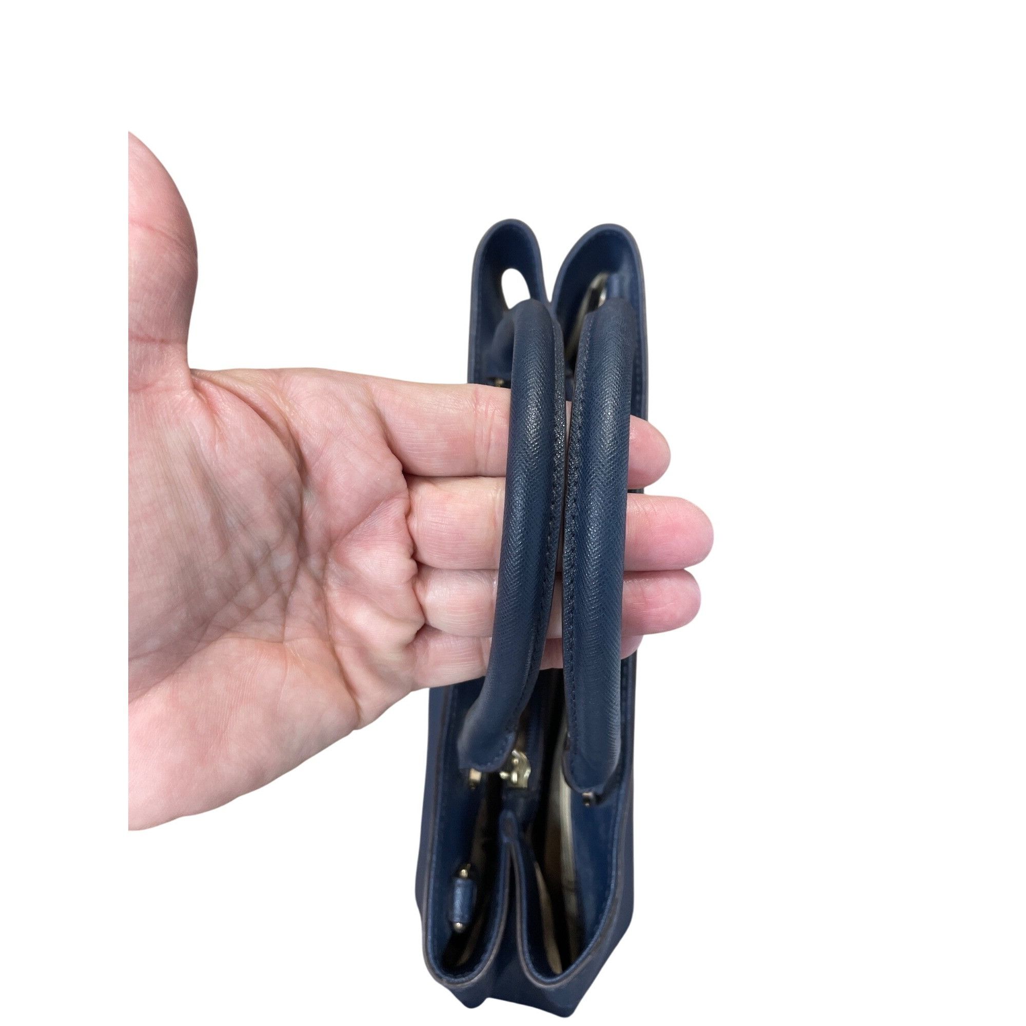 Michael Kors Michael Kors Womans Navy Blue Saffiano Leather Satchell Cros Size ONE SIZE - 11 Thumbnail