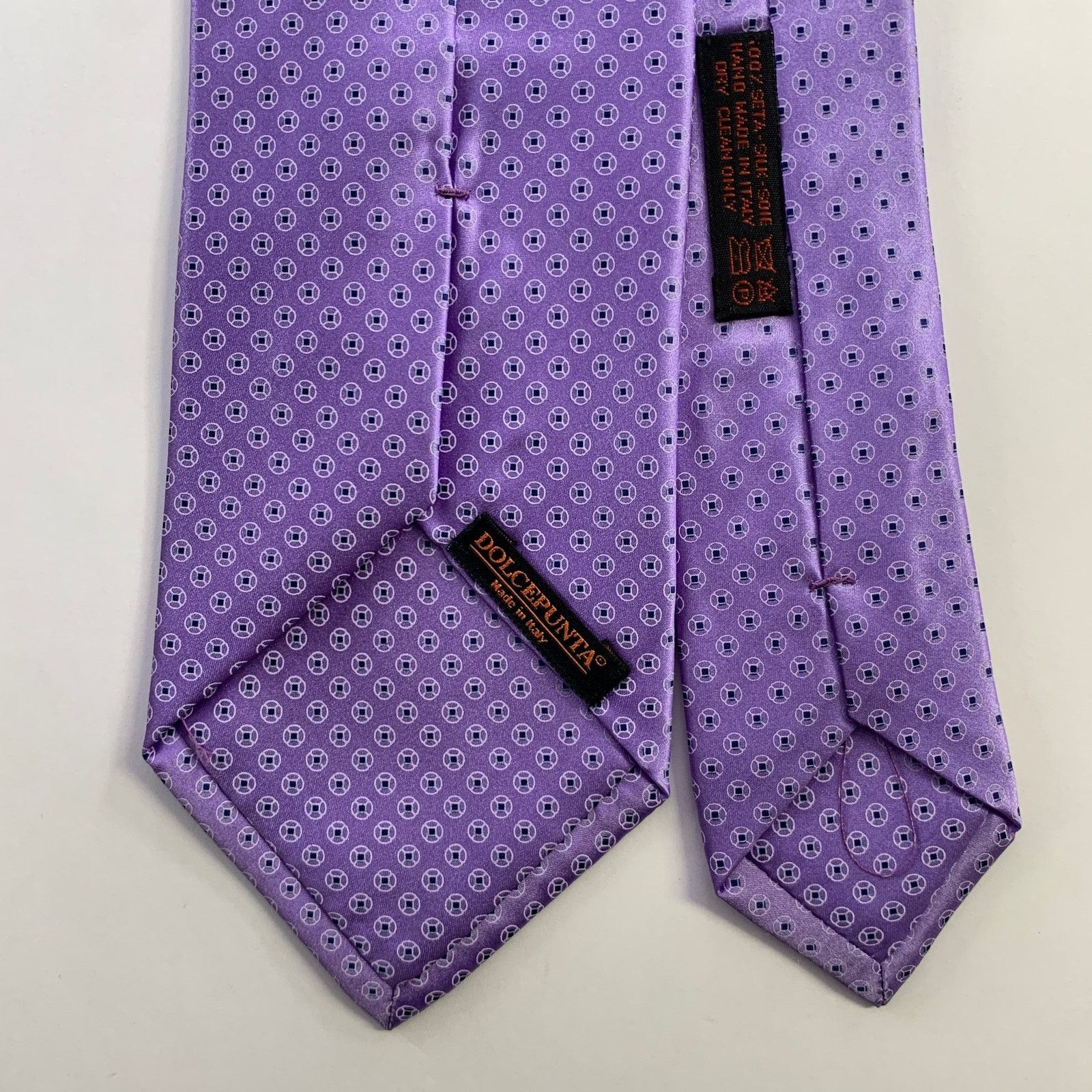 Dolcepunta DOLCEPUNTA Purple Blue Polka Dot Silk Tie Size ONE SIZE - 2 Thumbnail