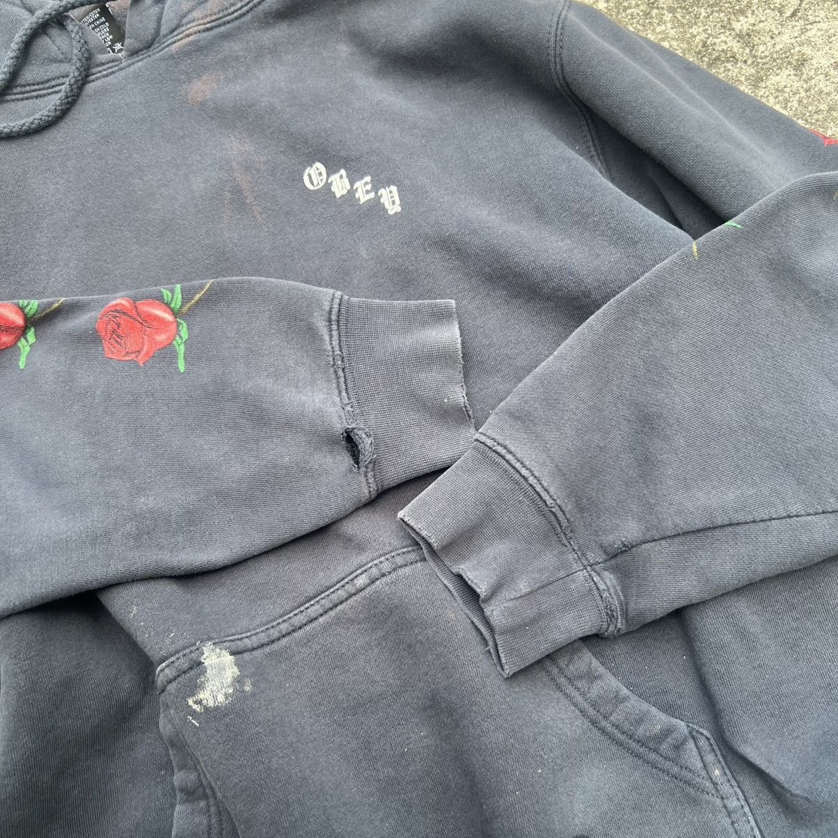 Obey “OBEY” DISTRESS ROSE PRINT HOODIE Size US M / EU 48-50 / 2 - 9 Thumbnail