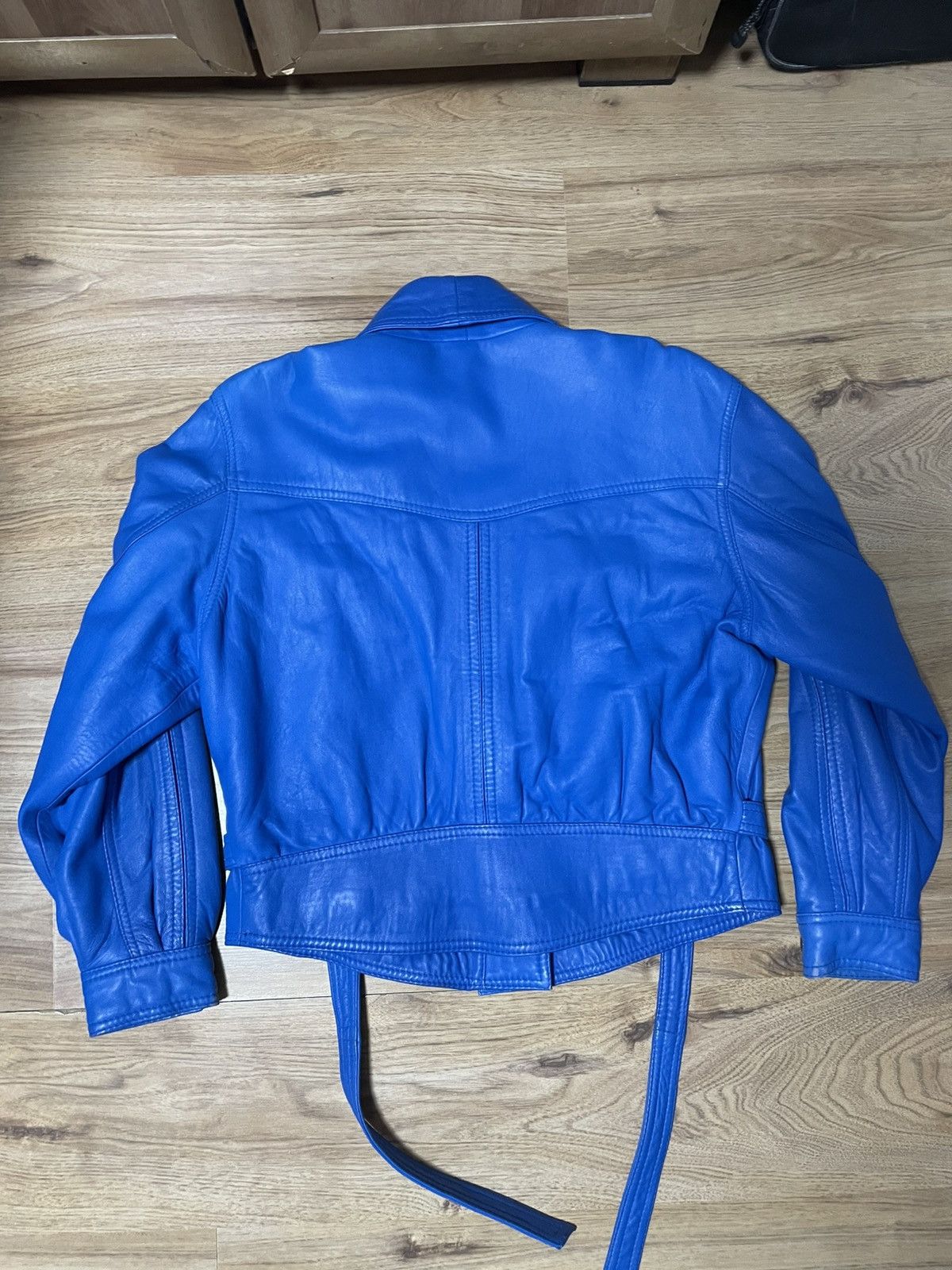 Other Blue leather jacket Size L / US 10 / IT 46 - 2 Thumbnail