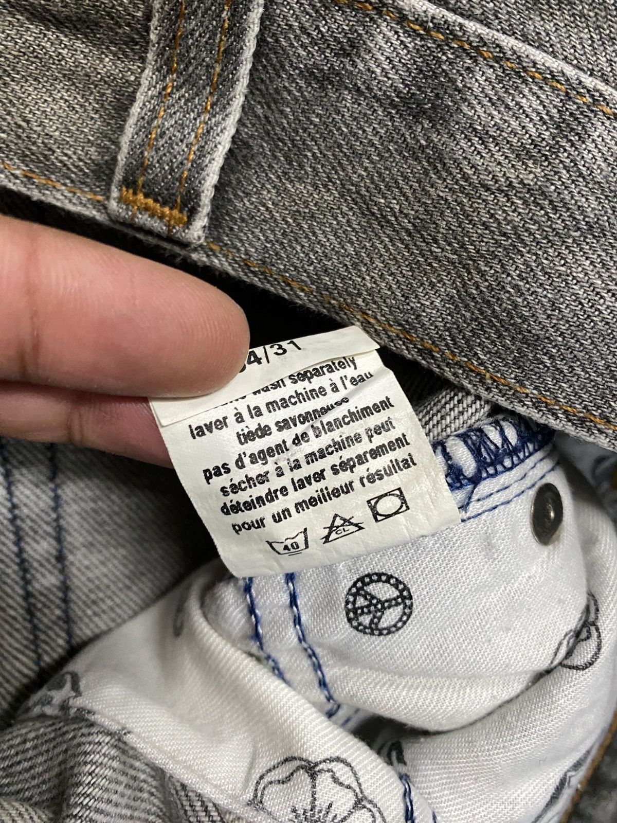 Stussy × Vintage Baggy💥90s Stussy Authentic Workgear Washed Faded Ripped jean Size US 33 - 14 Thumbnail