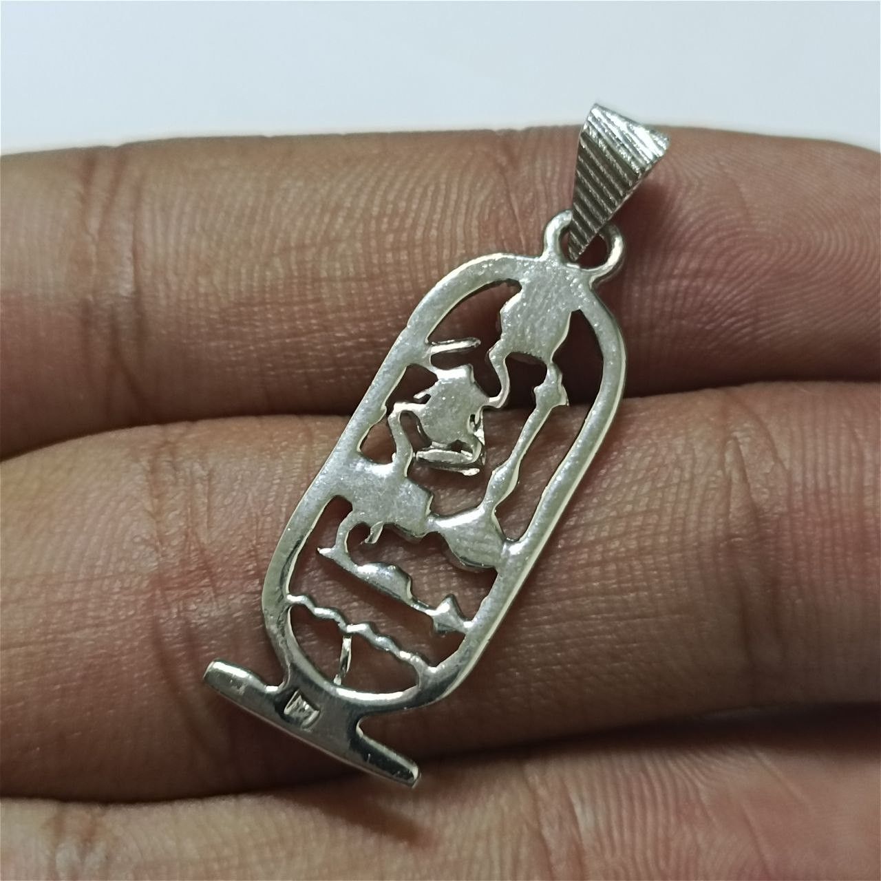 925 sterling silver Egyptian cartouche pendant