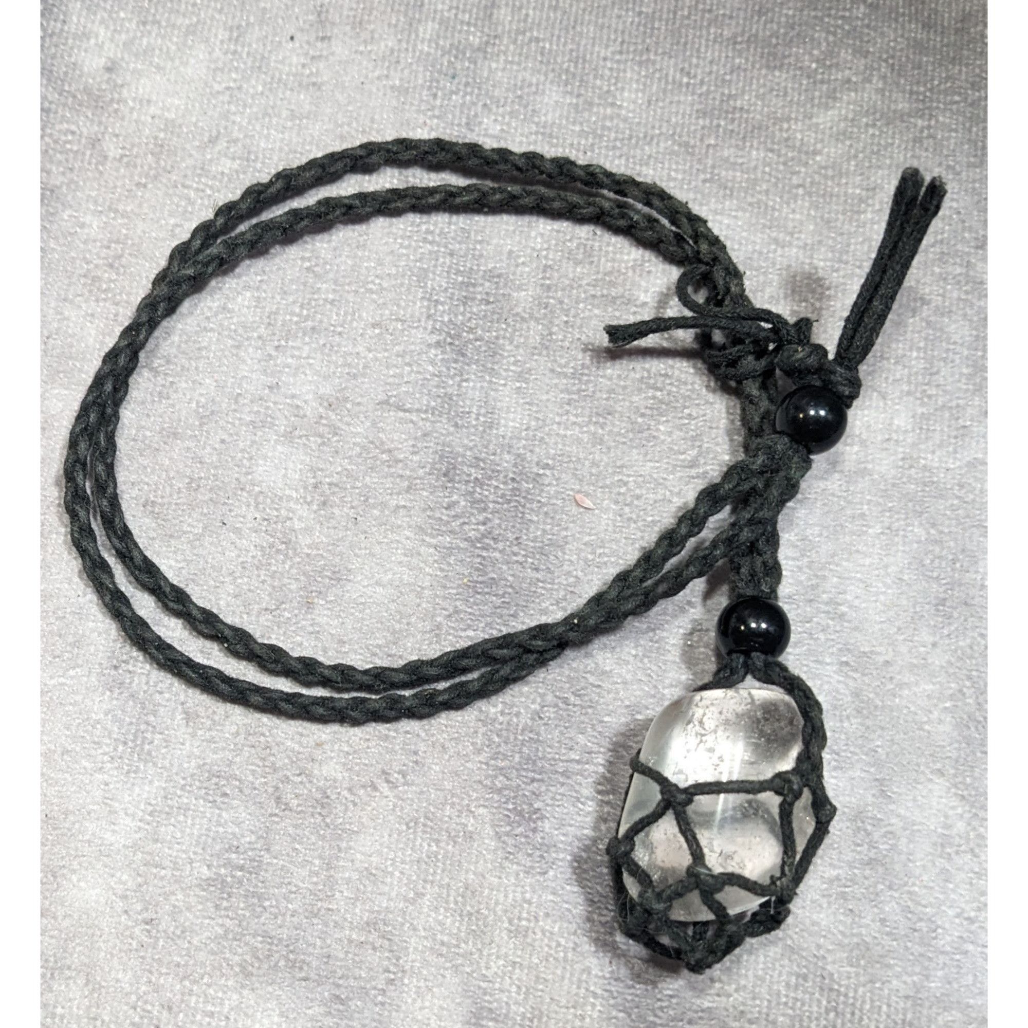 Other Whimsical Crochet Caged Clear Stone Pendant Necklace Size ONE SIZE - 4 Thumbnail