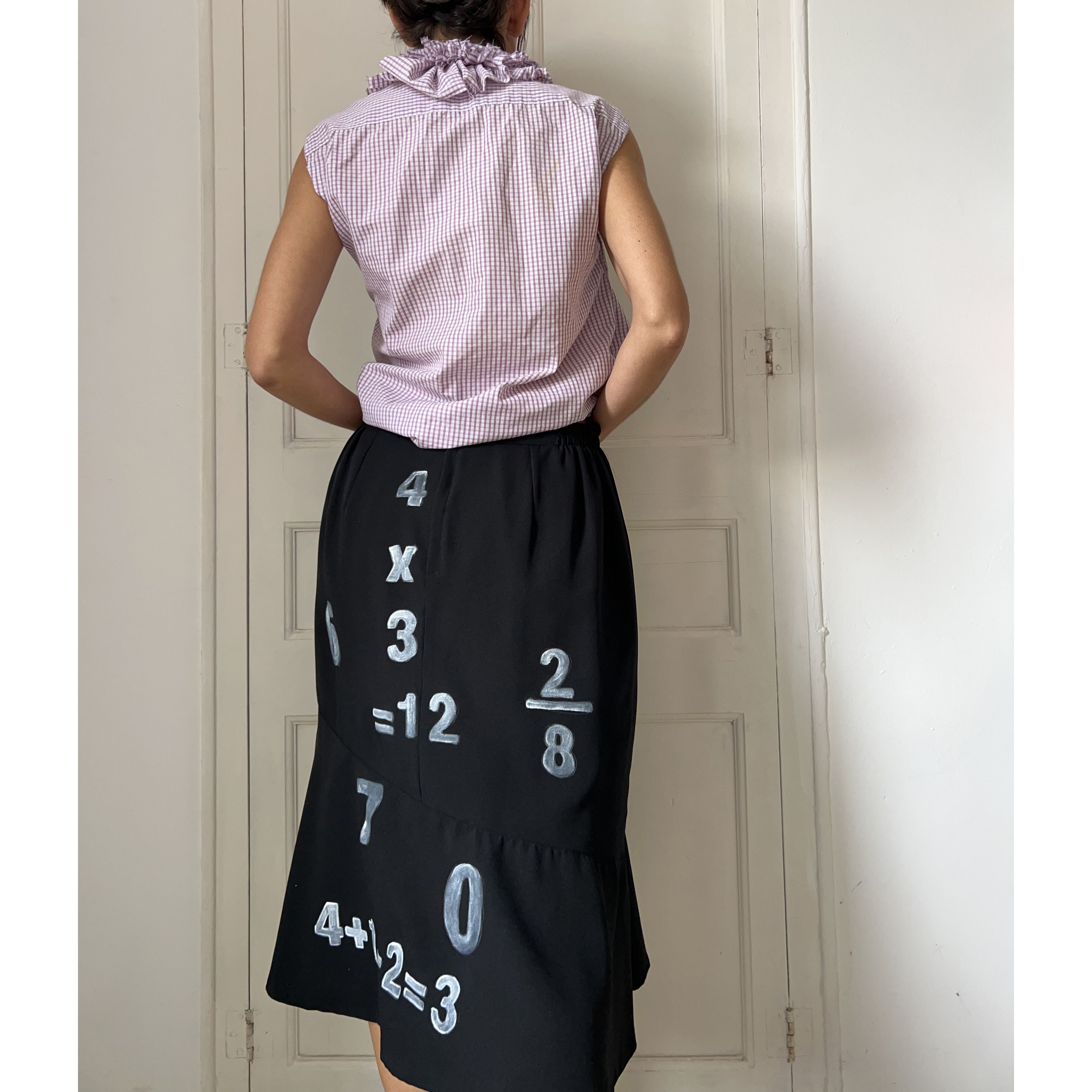 Custommade Hand-Painted Math Equation Skirt Set Size XL / US 12-14 / IT 48-50 - 2 Thumbnail