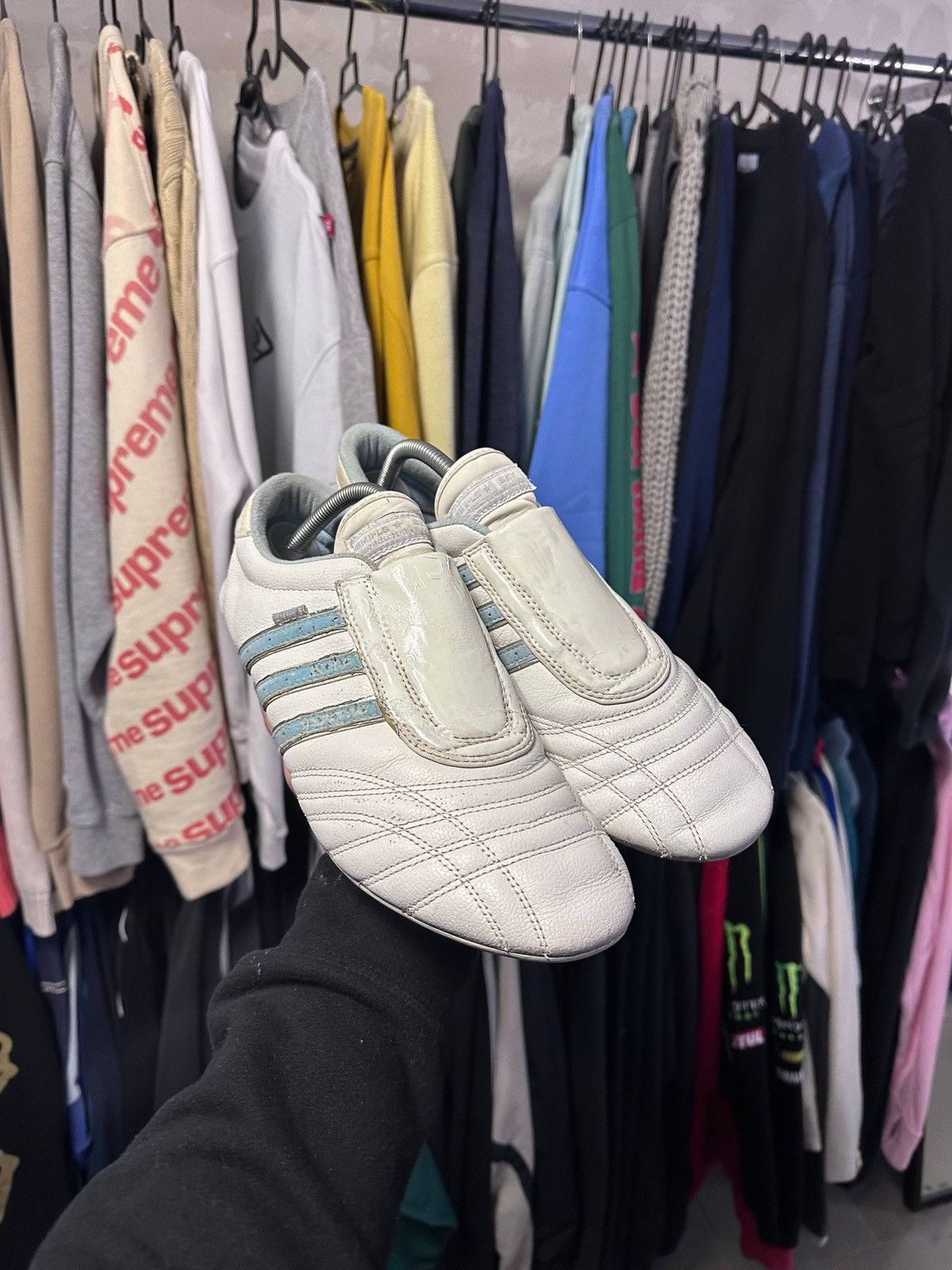 Adidas Vintage 90s Adidas Y-3 Style Leather Slip-on Sneakers US 12 Size US 12 / EU 45 - 2 Thumbnail