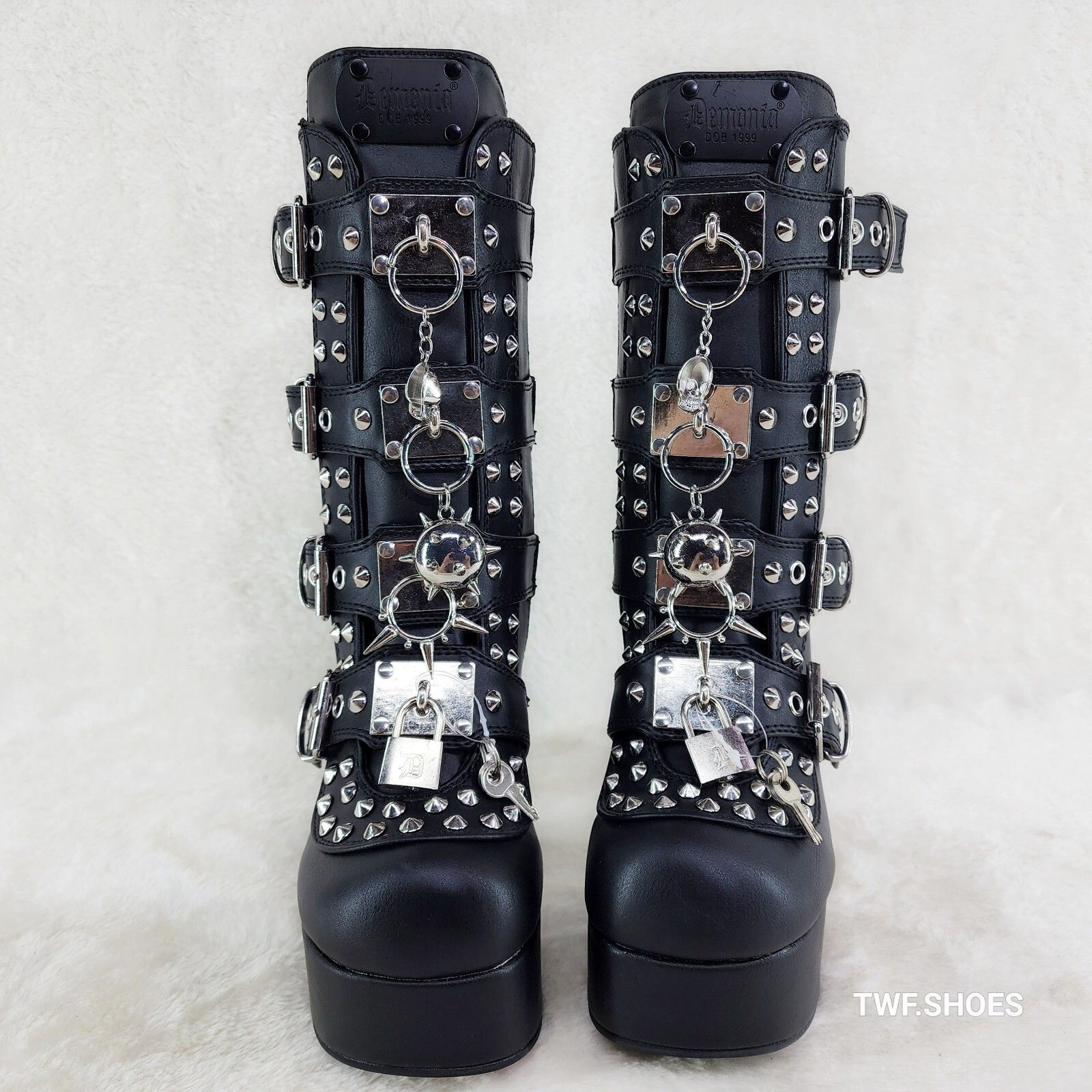 Demonia Cult DEMONIA Charade 118 Mace Charms Platform Chunky Heel Goth Mi Size US 11 / IT 41 - 9 Thumbnail