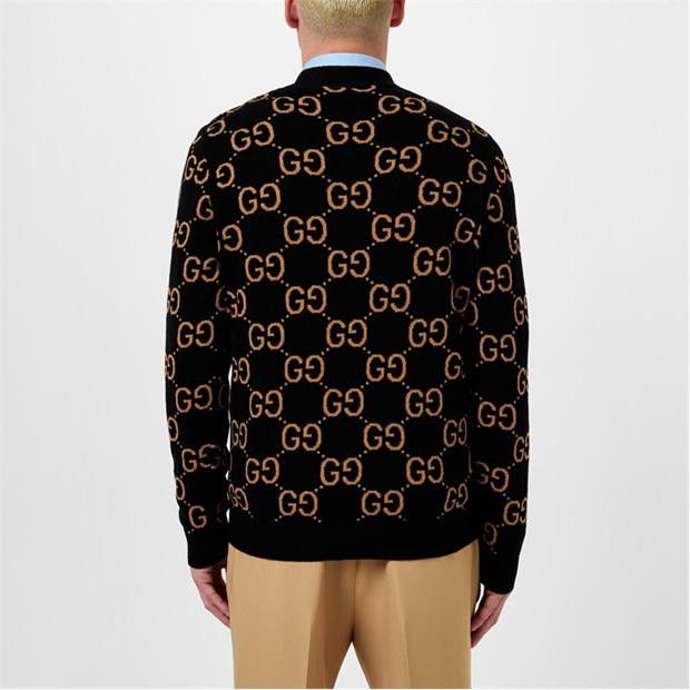 Gucci Monogram Jacquard Cardigan Size US L / EU 52-54 / 3 - 3 Thumbnail